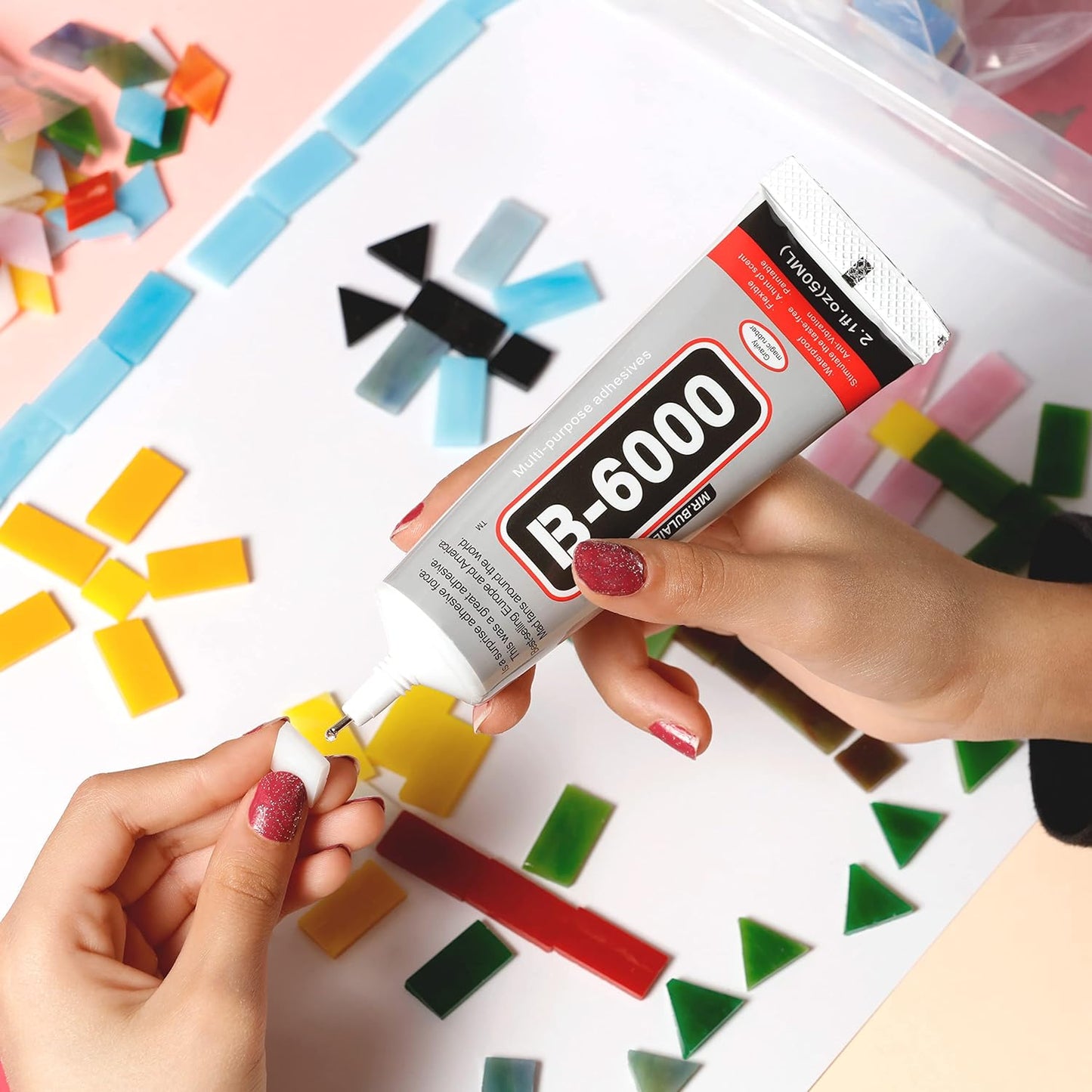 Image of Applying Bulk Mosaic Tiles for Craft Projects | Caption-Applying Bulk Mosaic Tiles for Craft Projects
