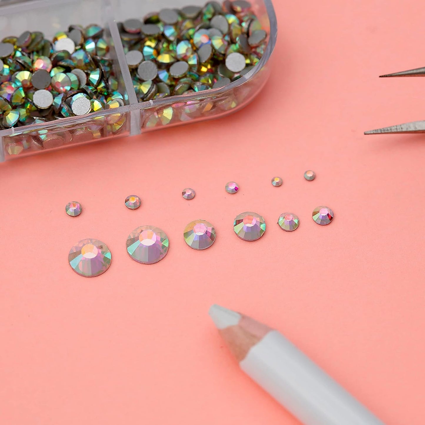 Image of Assorted Flat Back Gems Close-up | Caption-Assorted Flat Back Gems Close-up