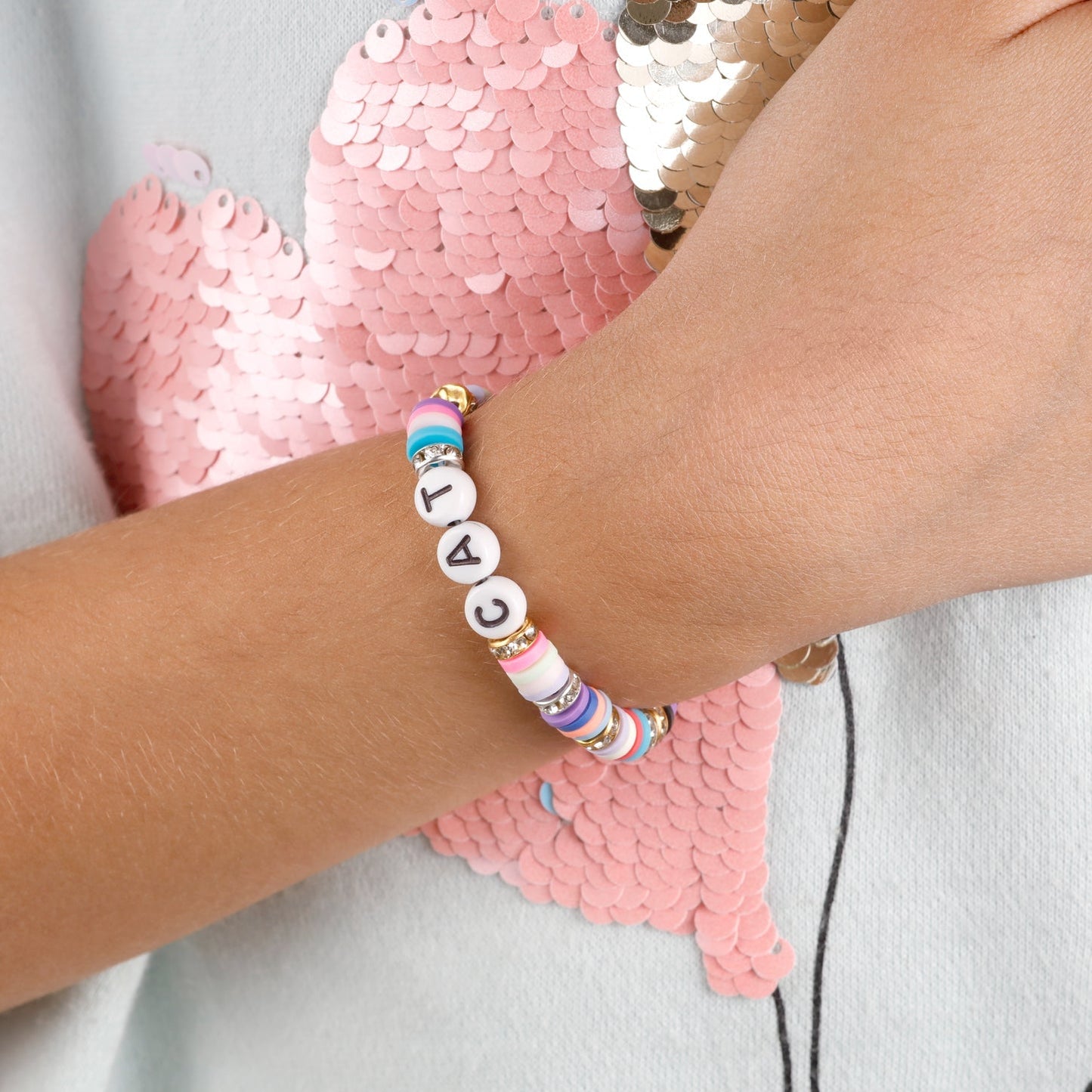 Image of Bracelet Made with Bulk Heishi Beads | Caption-Bracelet Made with Bulk Heishi Beads