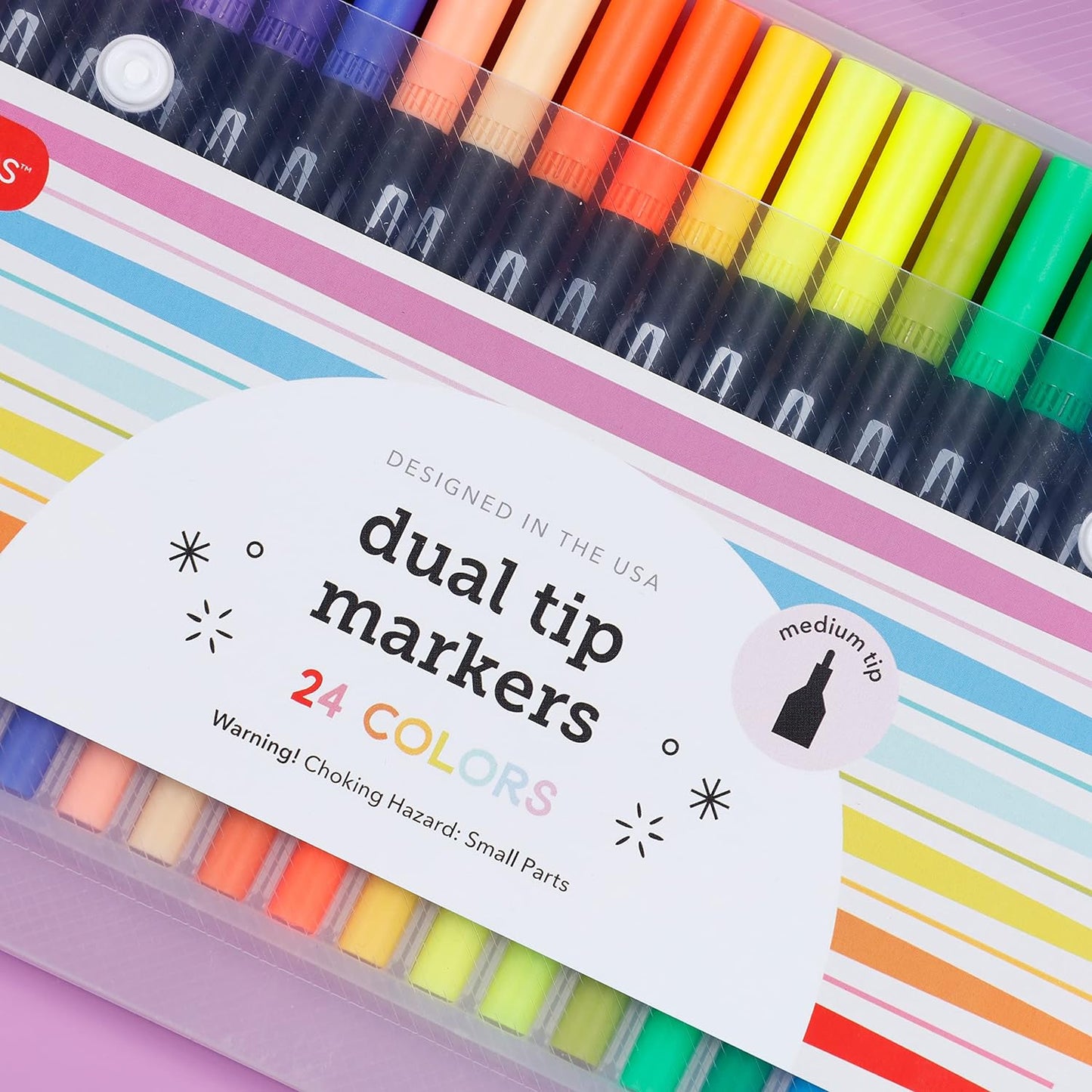 Image of Bulk Dual Tip Markers Close-up Display | Caption-Bulk Dual Tip Markers Close-up Display