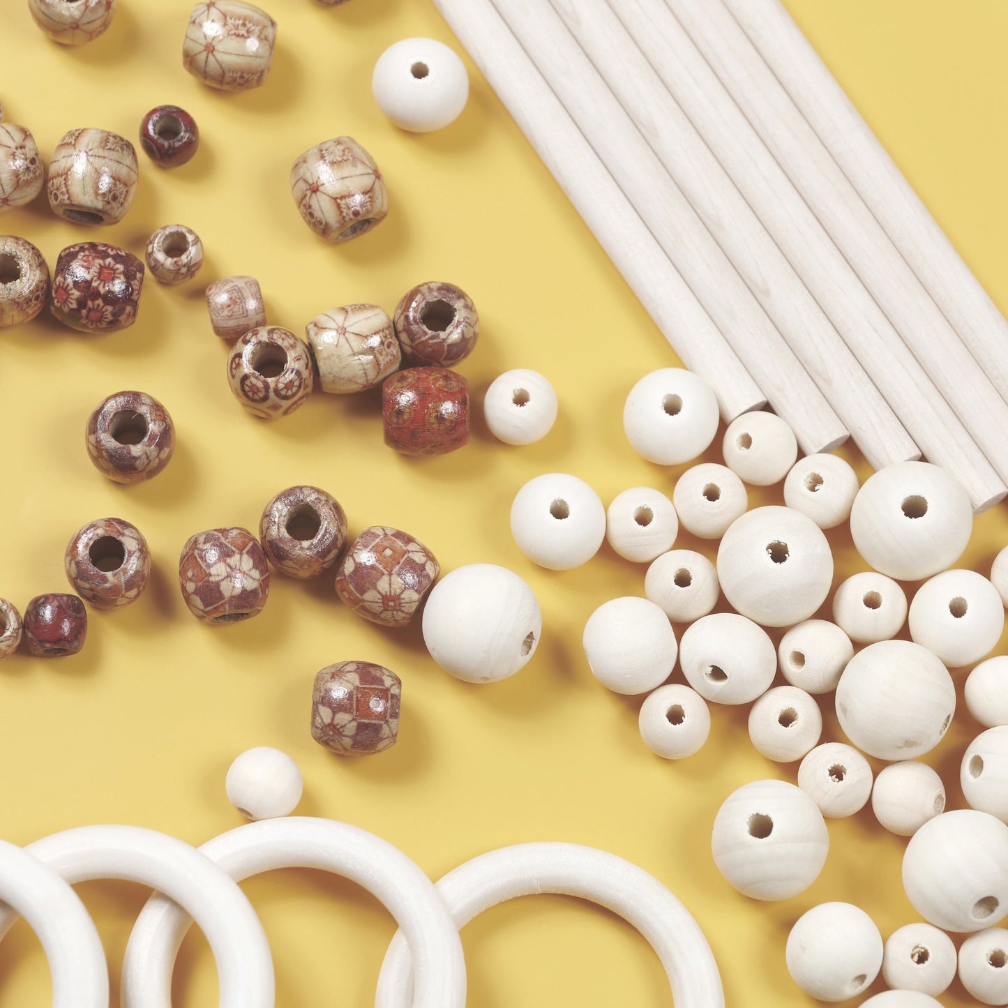 Image of Bulk Macrame Kit Close-up of Macrame Cord and Beads | Caption-Bulk Macrame Kit Close-up of Macrame Cord and Beads