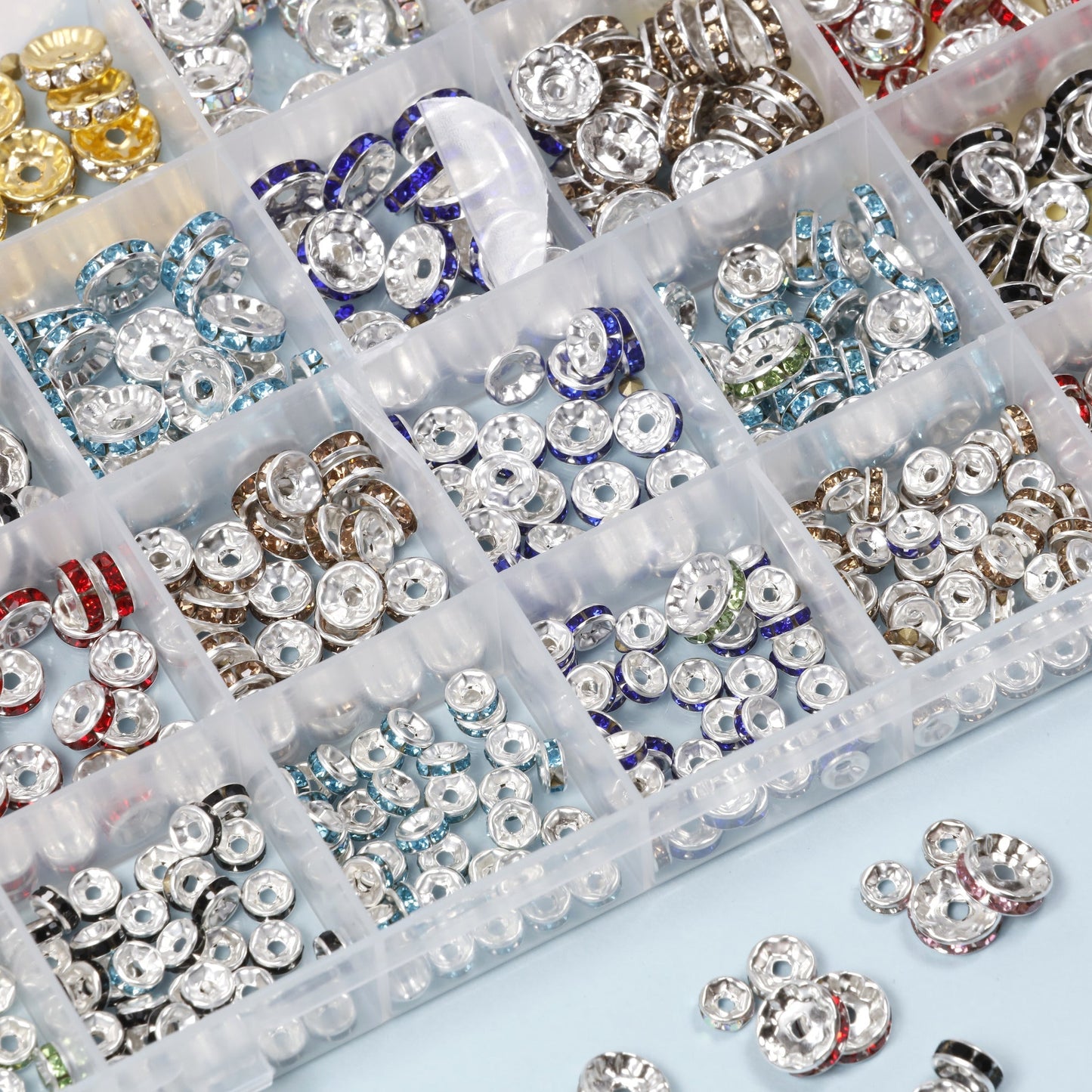 Image of Bulk Rondelle Spacer Beads Assortment Display | Caption-Bulk Rondelle Spacer Beads Assortment Display