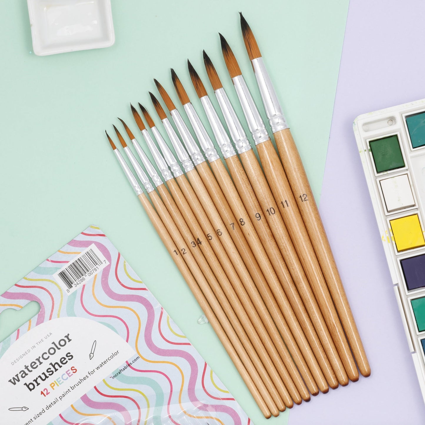 Image of Bulk Watercolor Paint Brush in Use Display | Caption-Bulk Watercolor Paint Brush in Use Display
