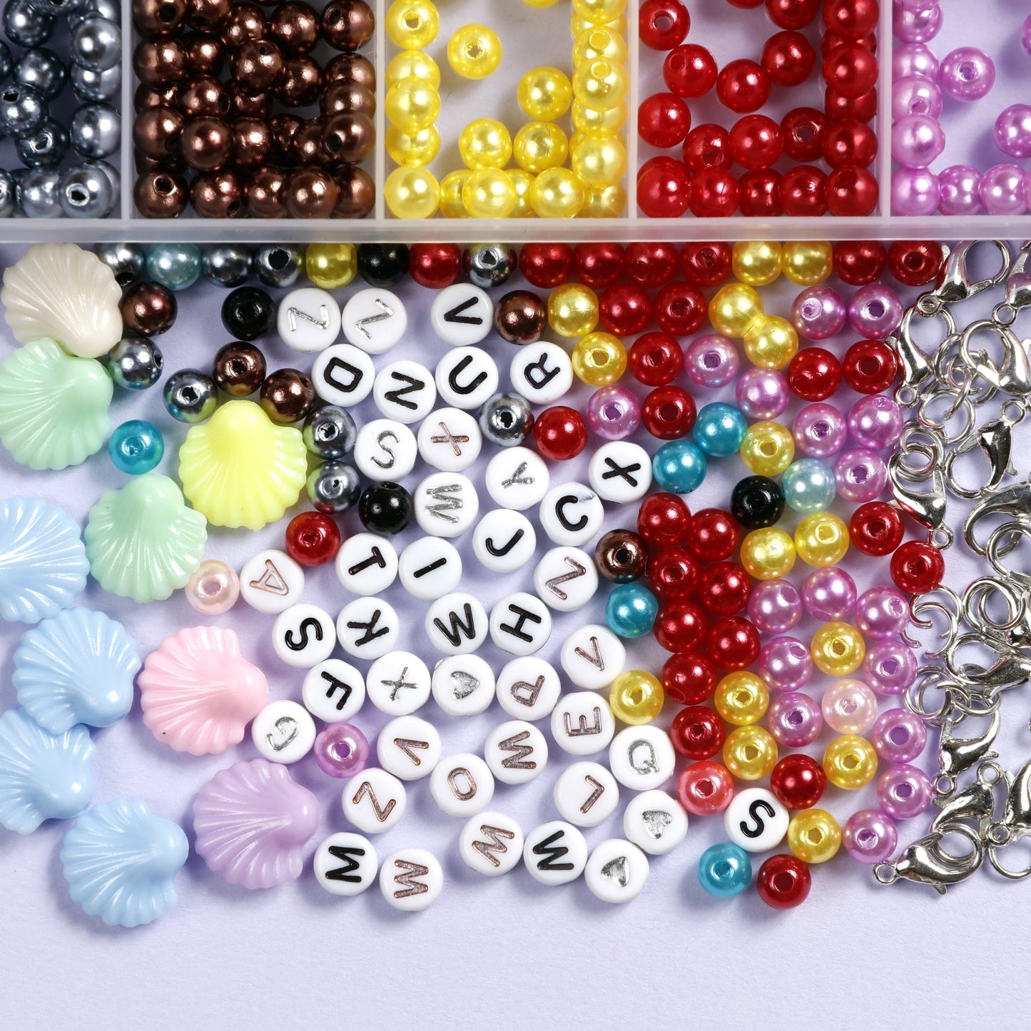 Image of Close-up of Beads from the Bulk Letter Beads 1080pcs Set  | Caption-Close-up of Beads from the Bulk Letter Beads 1080pcs Set