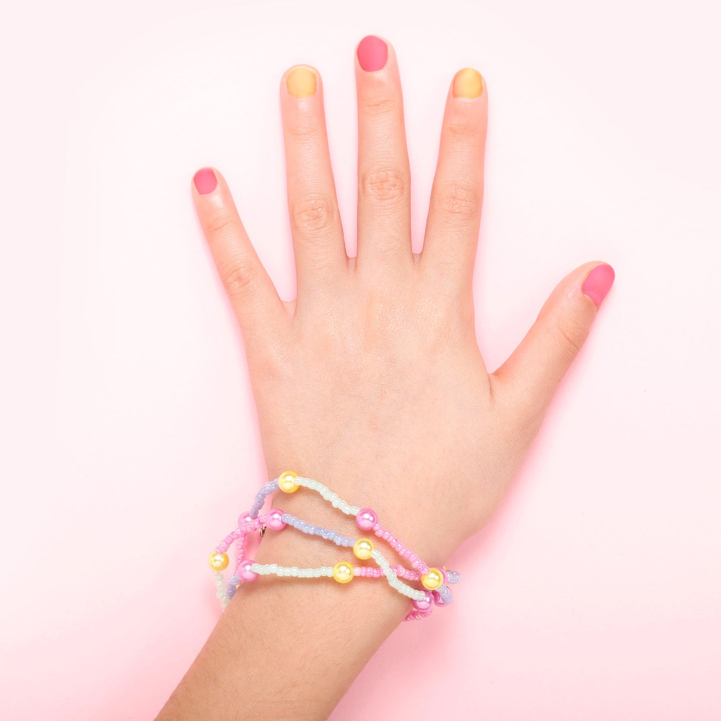 Image of Close-up of Bracelets Made with Bulk Seed Beads | Caption-Close-up of Bracelets Made with Bulk Seed Beads