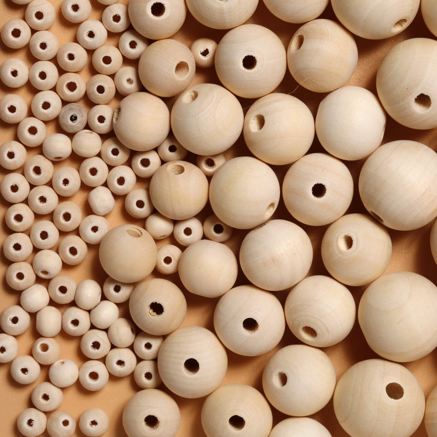 Image of Close-up of Bulk Wooden Beads | Caption-Close-up of Bulk Wooden Beads