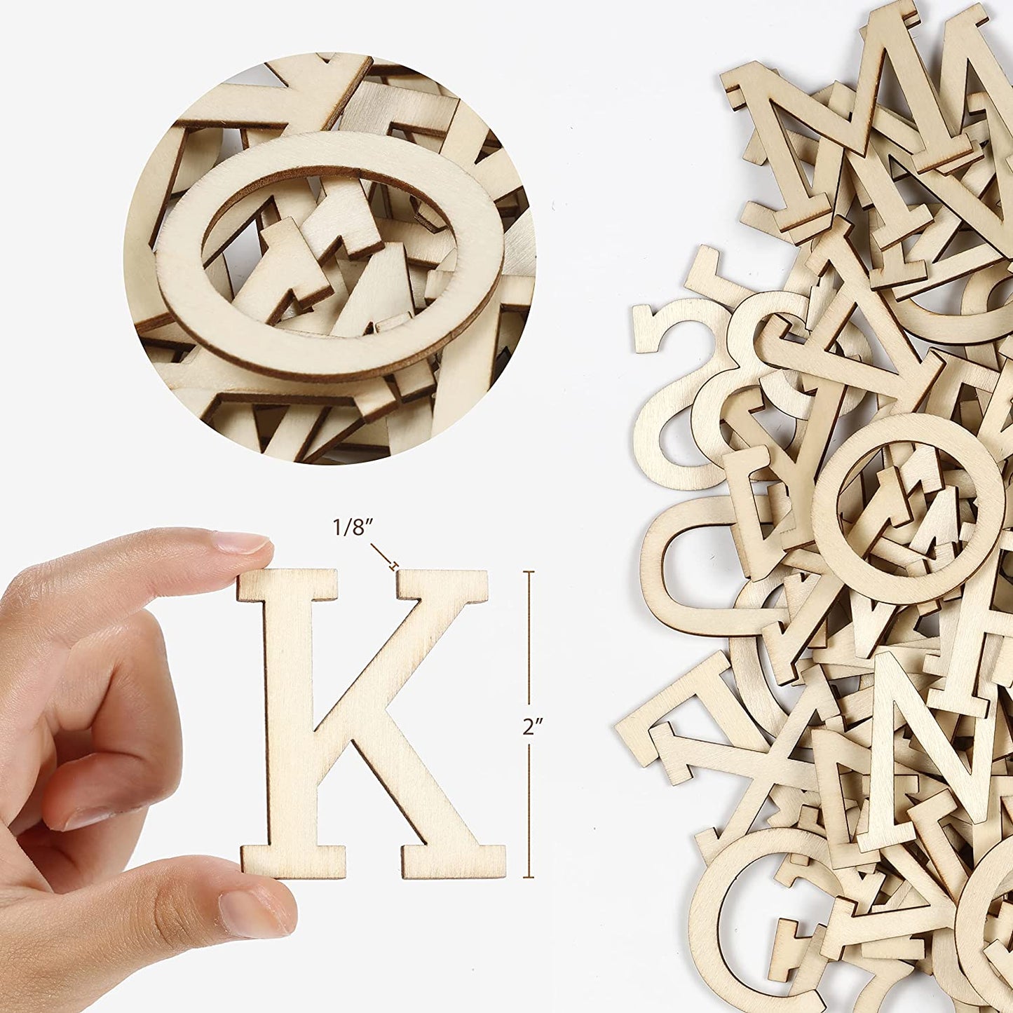 Image of Close-up of Bulk Wooden Letters and Designs | Caption-Close-up of Bulk Wooden Letters and Designs
