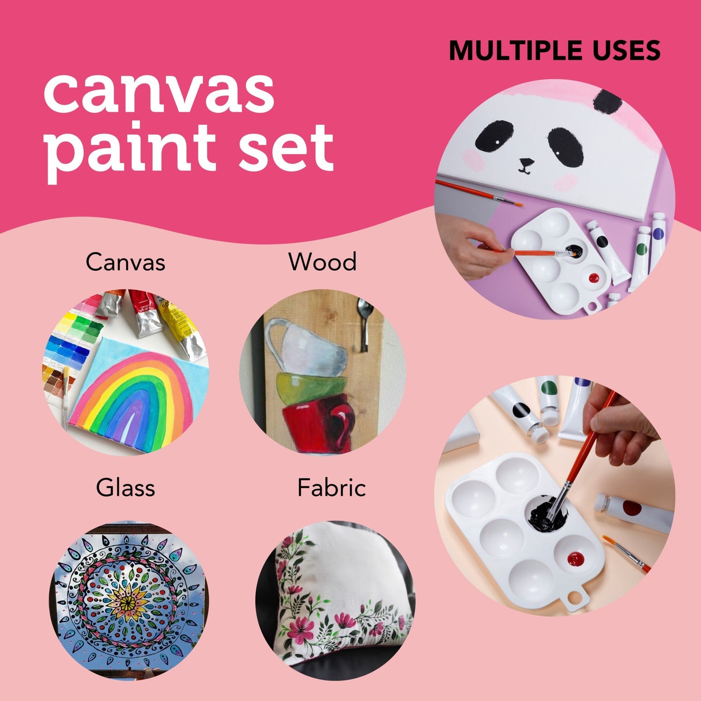 Image of Multiple Uses for Bulk Canvas & Paint Set | Caption-Multiple Uses for Bulk Canvas & Paint Set