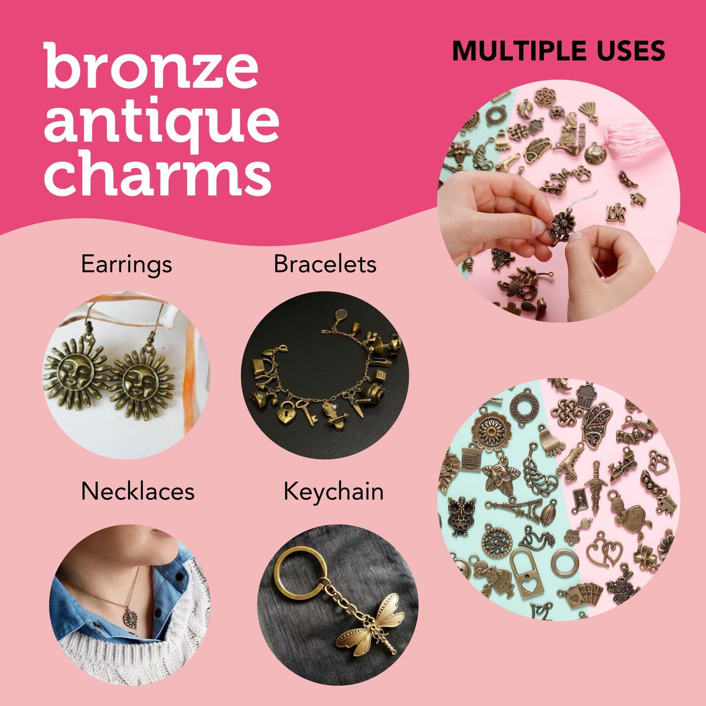Image of Multiple Uses for Bulk Bronze Antique Charms | Caption-Multiple Uses for Bulk Bronze Antique Charms