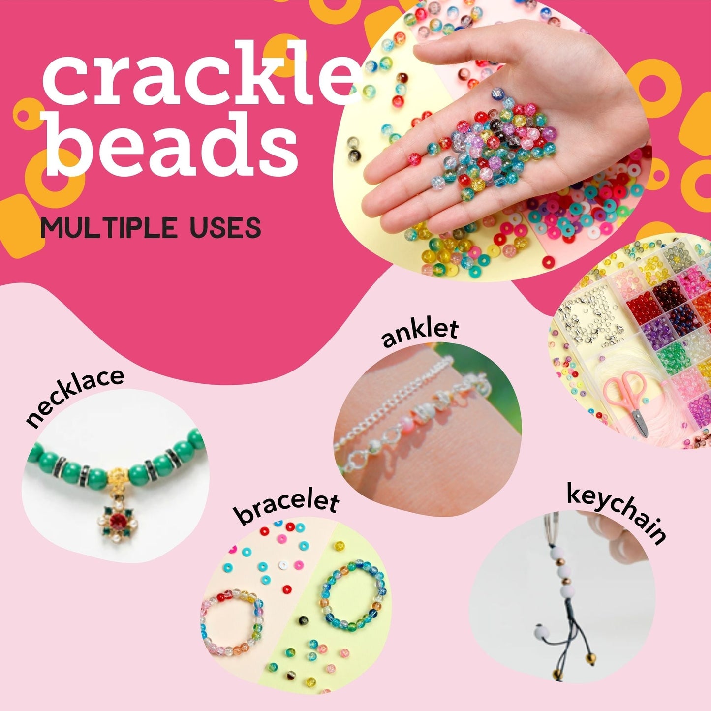mage of Multiple Uses for Bulk Crackle Glass Beads Set  | Caption-Multiple Uses for Bulk Crackle Glass Beads Set