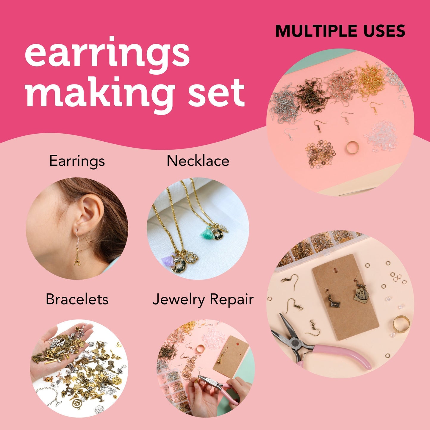 Image of Multiple Uses for Bulk Earrings Making Set | Caption-Multiple Uses for Bulk Earrings Making Set