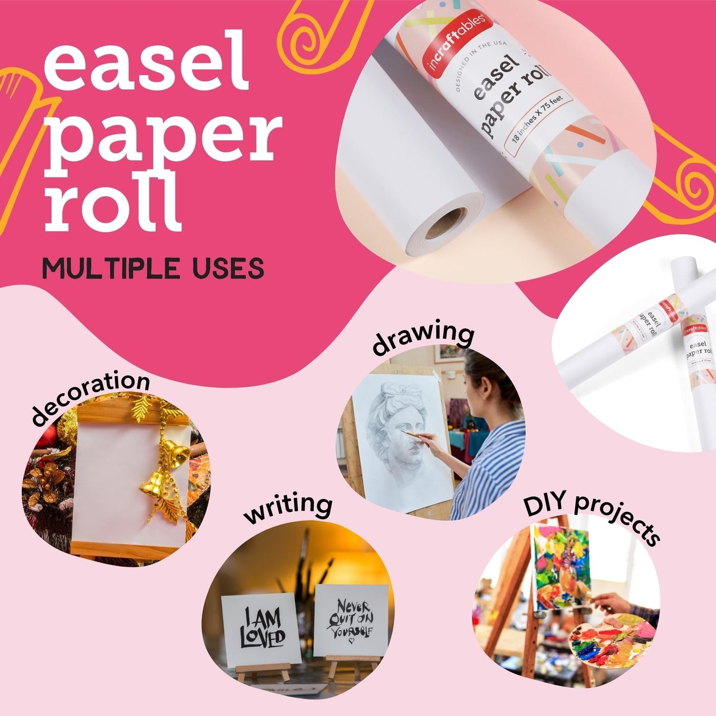 Image of Multiple Uses for Bulk Easel Paper Roll | Caption-Multiple Uses for Bulk Easel Paper Roll