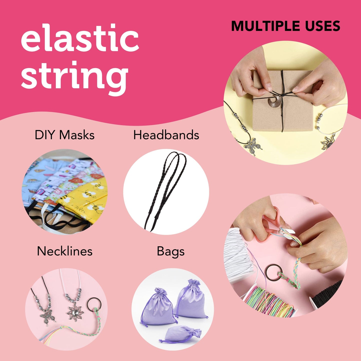 Image of Multiple Uses for Bulk Elastic String 3pcs Set | Caption-Multiple Uses for Bulk Elastic String 3pcs Set
