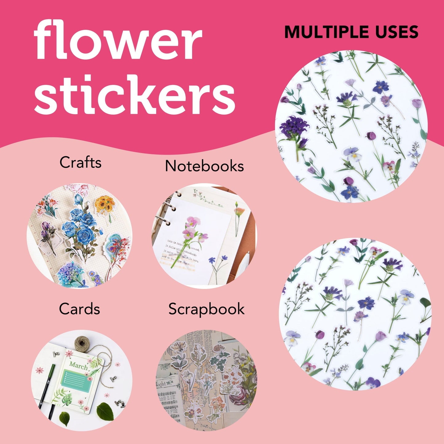 Image of Multiple Uses for Bulk Flower Stickers | Caption-Multiple Uses for Bulk Flower Stickers