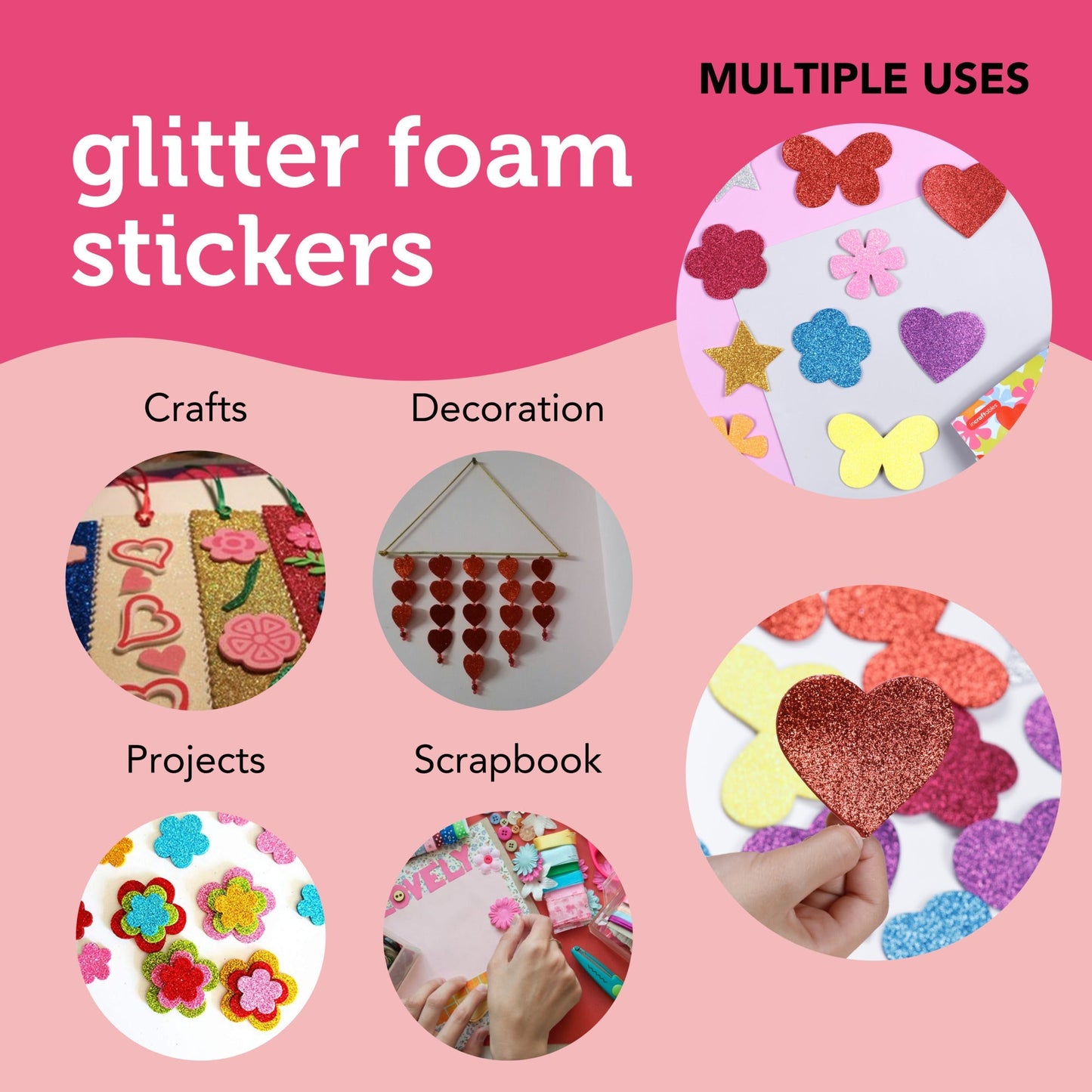Image of Multiple Uses for Bulk Glitter Foam Stickers | Caption-Multiple Uses for Bulk Glitter Foam Stickers