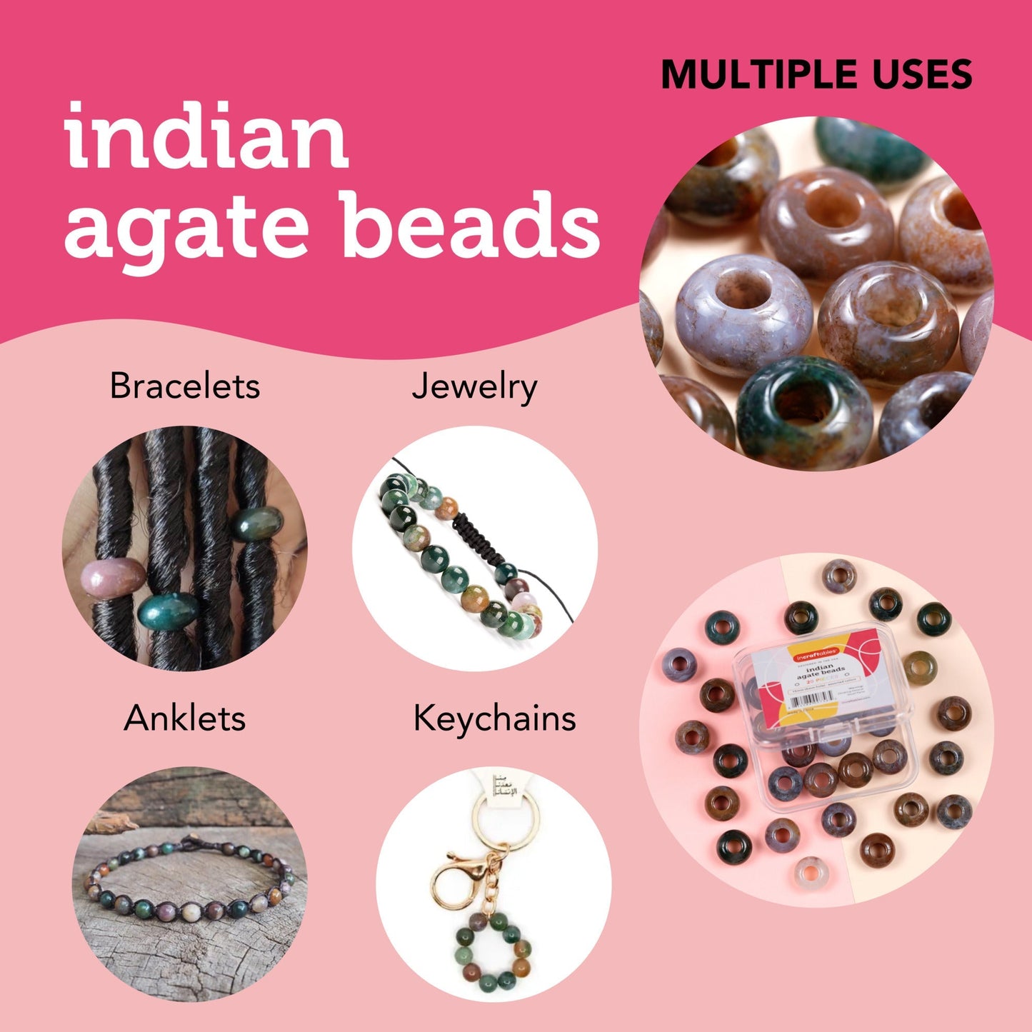 Image of Multiple Uses for Bulk Indian Agate Beads | Caption-Multiple Uses for Bulk Indian Agate Beads