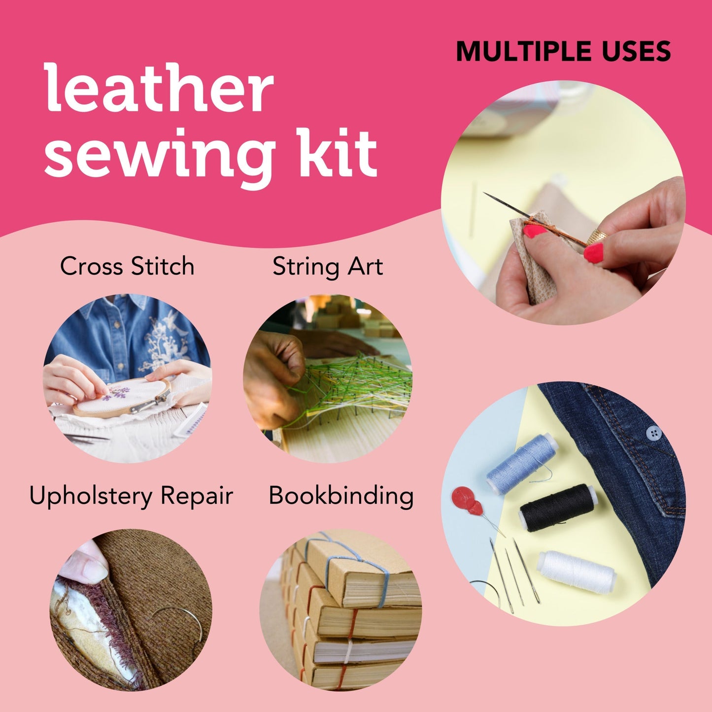 Image of Multiple Uses for Bulk Leather Sewing Kit | Caption-Multiple Uses for Bulk Leather Sewing Kit
