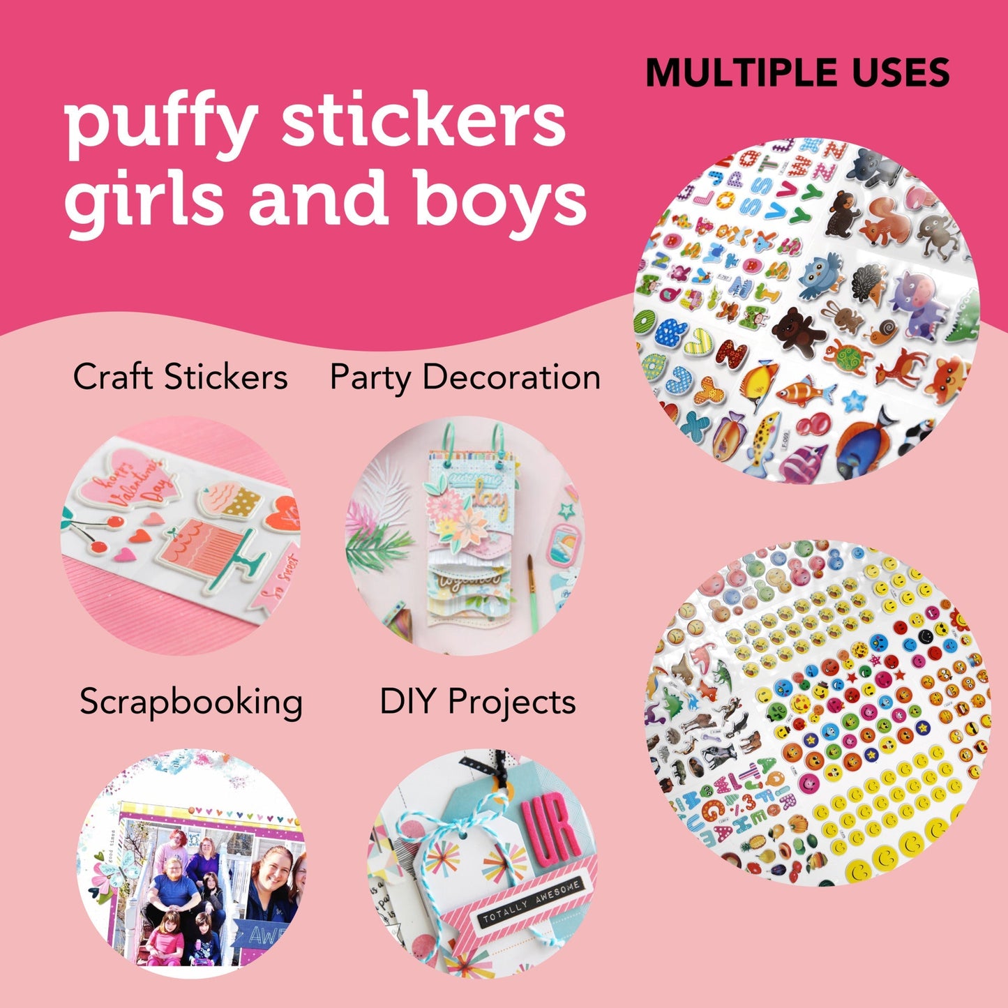 Image of Multiple Uses for Bulk Puffy Sticker Unisex | Caption-Multiple Uses for Bulk Puffy Sticker Unisex