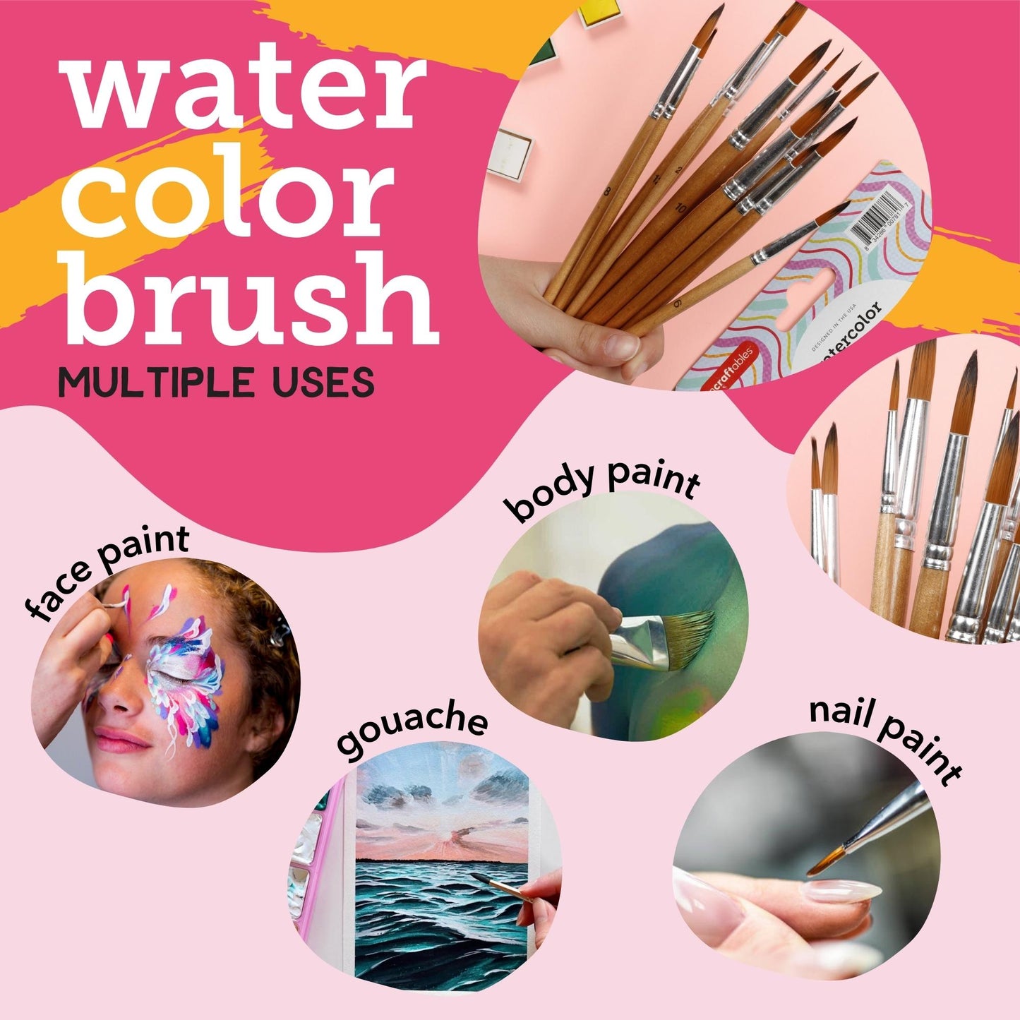 Image of Multiple Uses for Bulk Watercolor Paint Brush | Caption-Multiple Uses for Bulk Watercolor Paint Brush