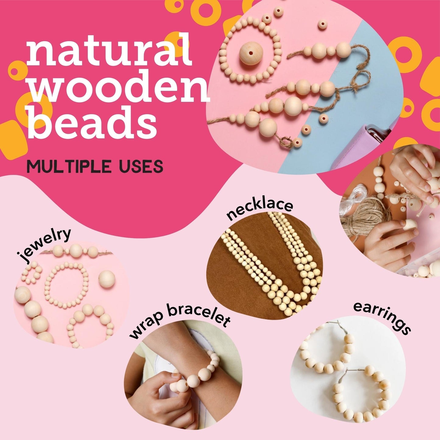 Image of Multiple Uses for Bulk Wooden Beads | Caption-Multiple Uses for Bulk Wooden Beads