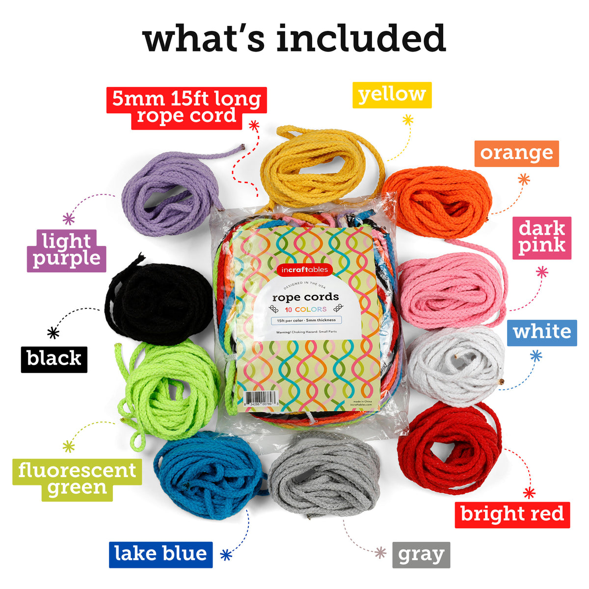 Incraftables Paracord Kit with 15 Colors Paracord Rope (2mm), Buckle,  Keyring, Carabiner & More 