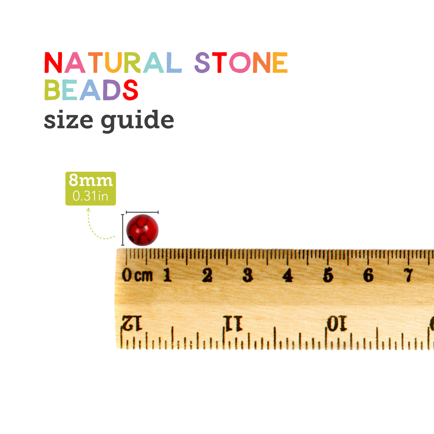 Image of Size Guide for Bulk Natural Stone Beads | Caption-Size Guide for Bulk Natural Stone Beads