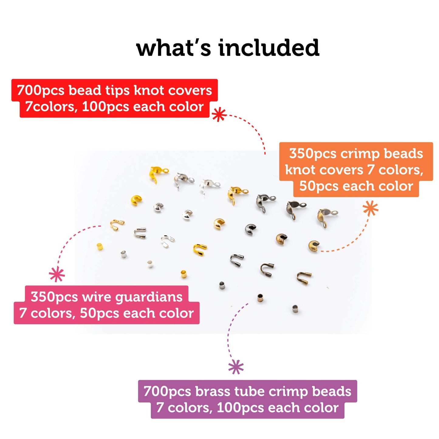 Image of What's Included in the Bulk Crimp Beads Set | Caption-What's Included in the Bulk Crimp Beads Set