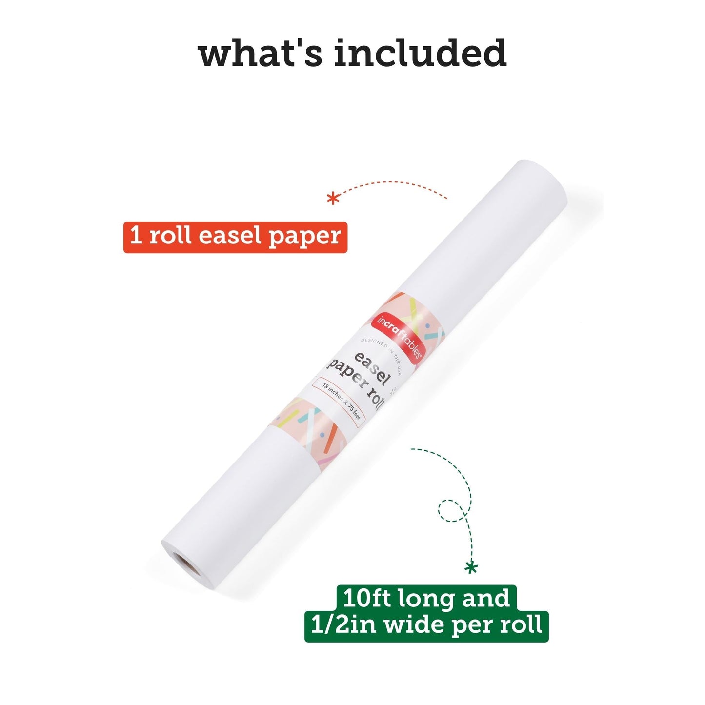 Image of What's Included in the Bulk Easel Paper Roll Set | Caption-What's Included in the Bulk Easel Paper Roll Set