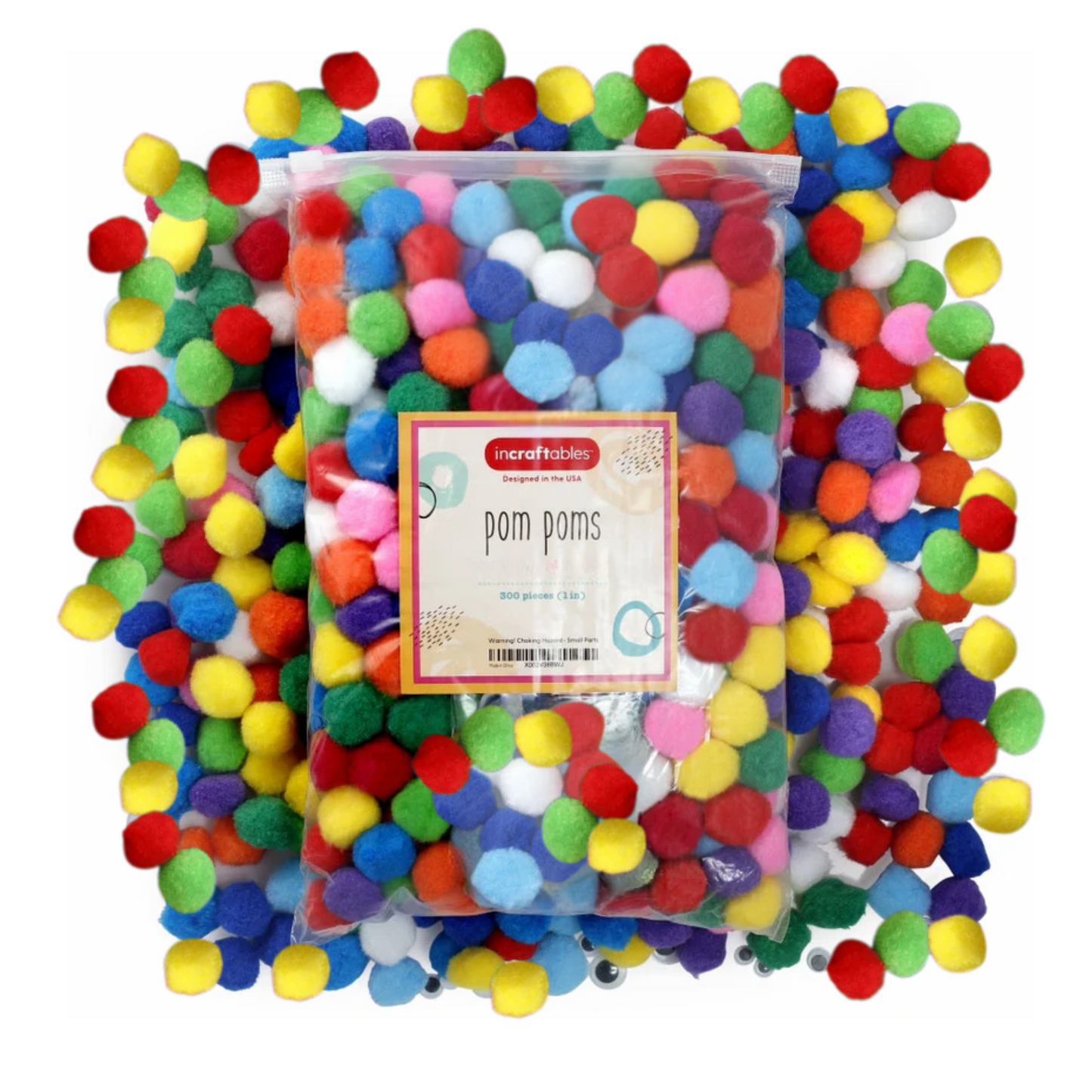 Bulk Pom Poms 300pcs 1-inch