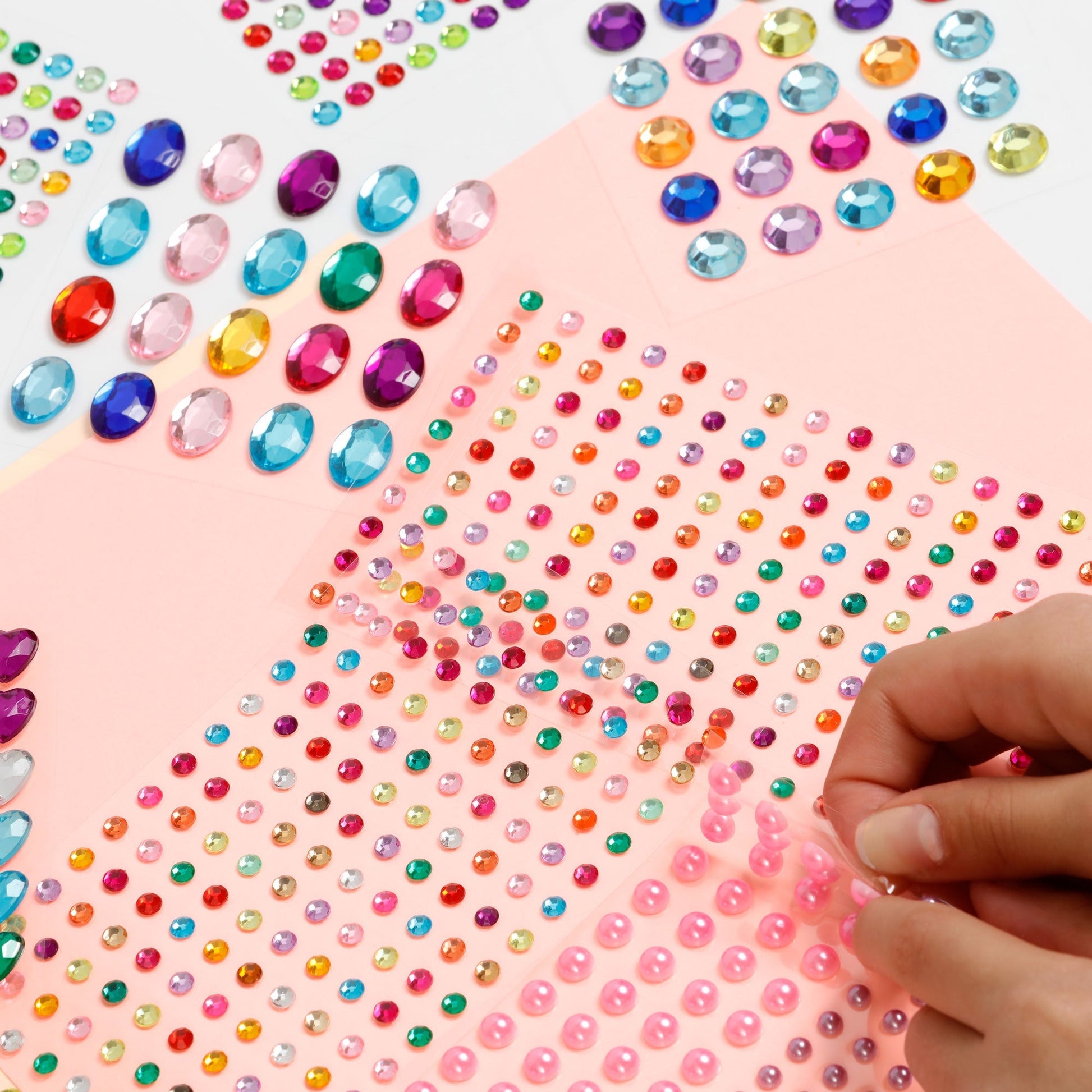 Image of Applying Bulk Bling Rhinestone Stickers Close-up