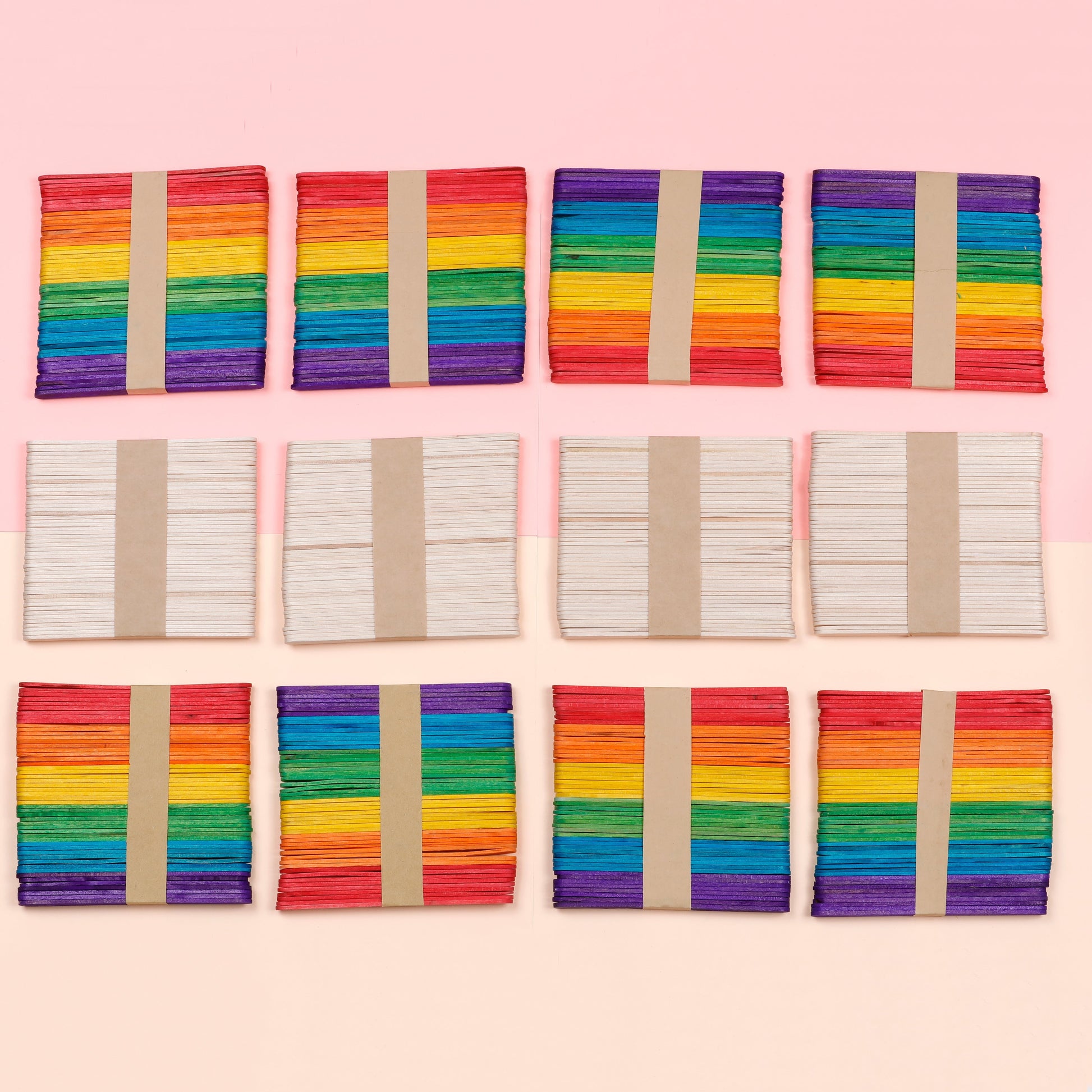 Image of Assorted Colors of Craft Sticks in Use