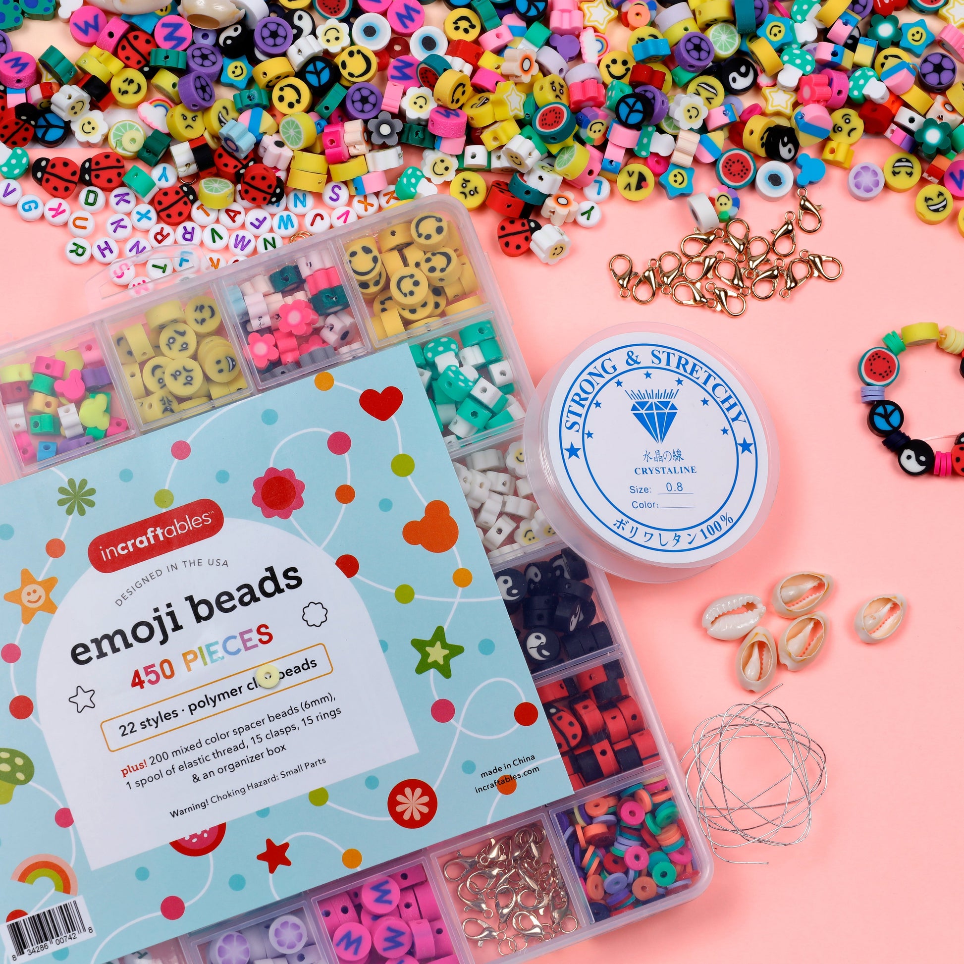 Image of Assorted Emoji Beads Close-up