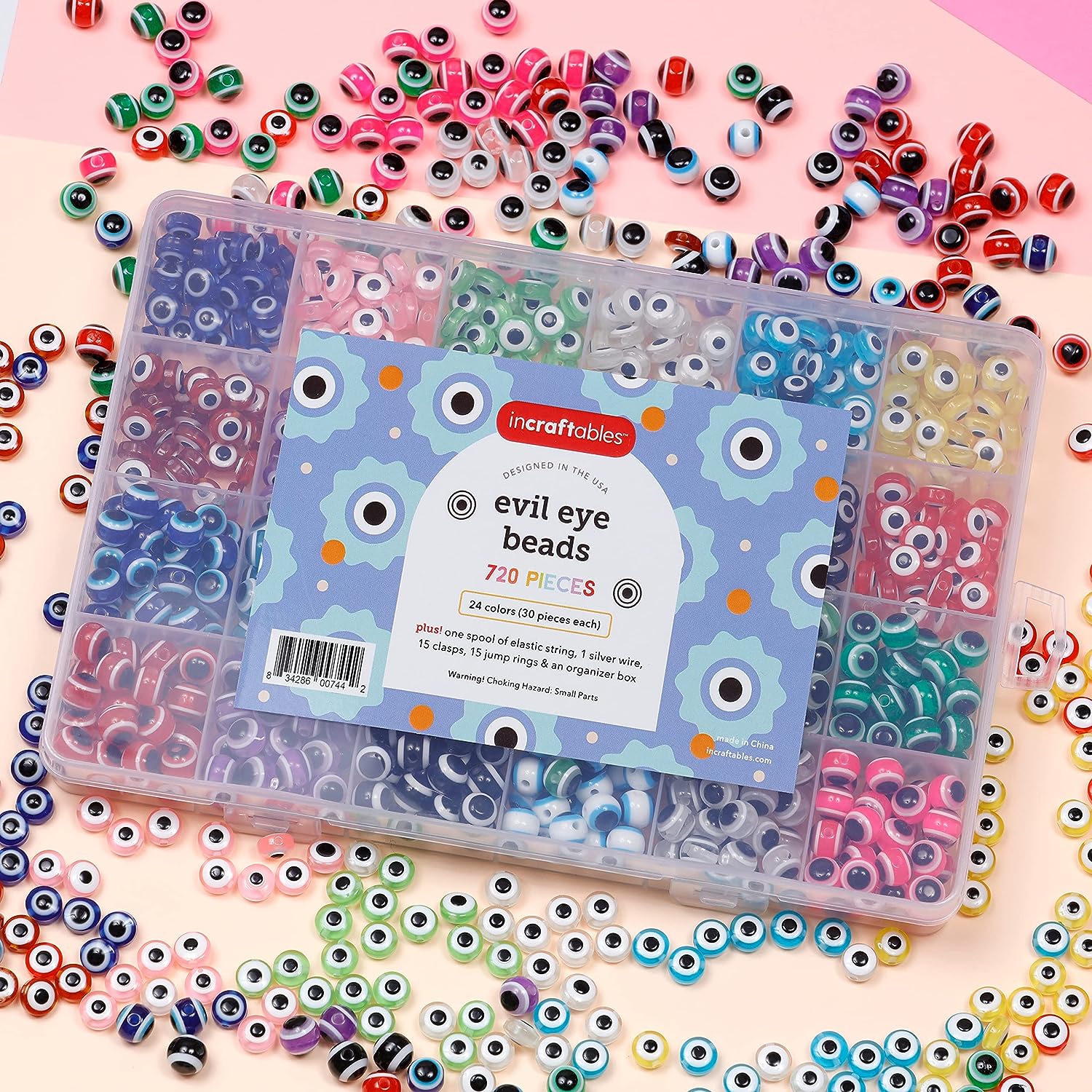 Image of Assorted Evil Eye Beads Close-up