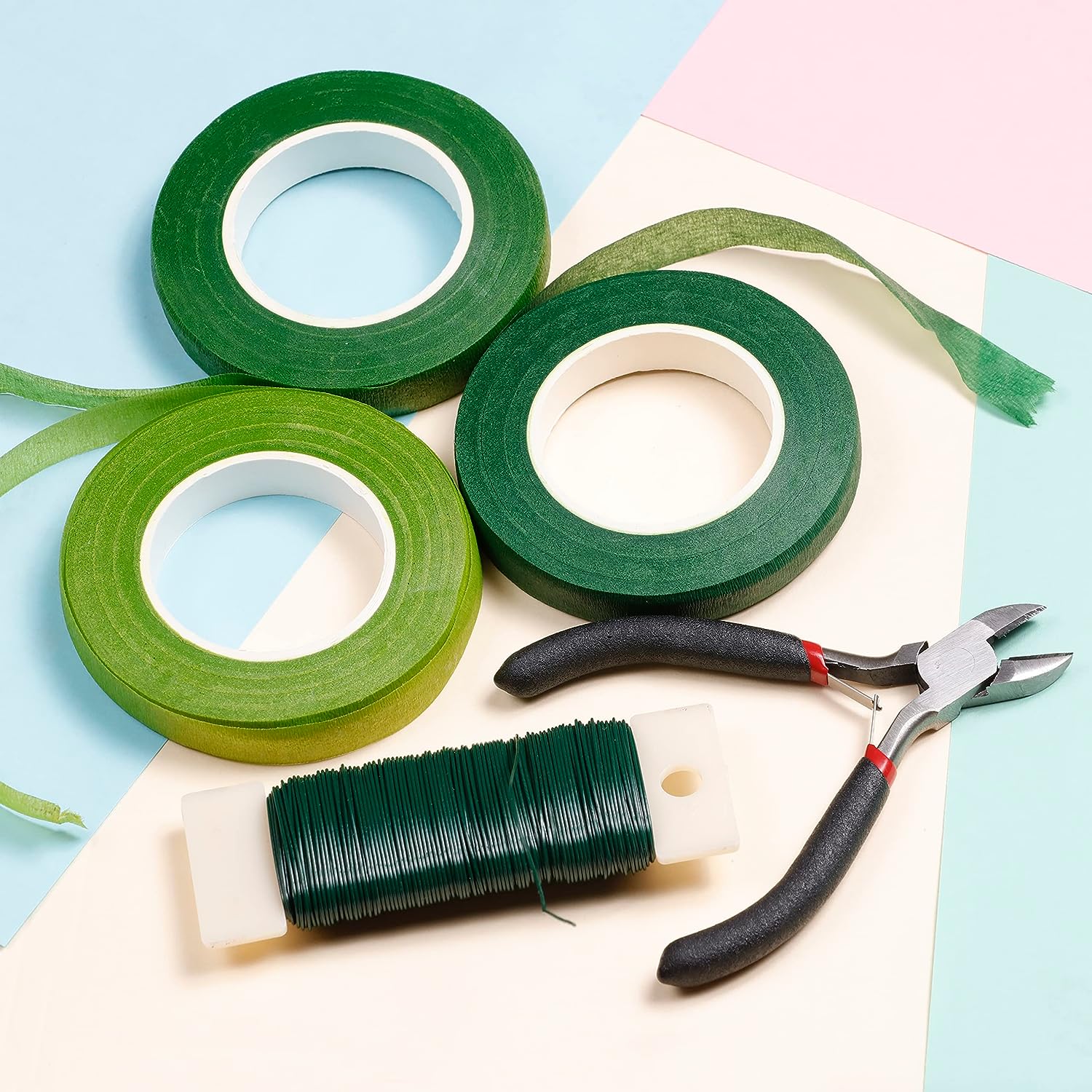 Image of Assorted Floral Tapes and Tools Close-up | Caption-Assorted Floral Tapes and Tools Close-up