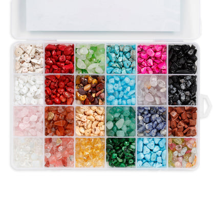 Image of Assorted Gemstone Beads Display 