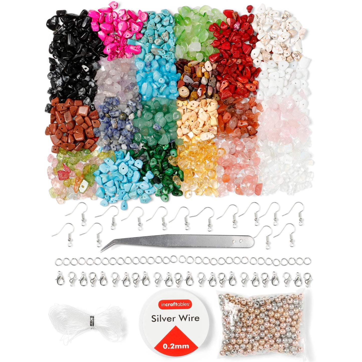 Image of Assorted Gemstone Beads in the Bulk Gemstone Beads Set | Caption-Assorted Gemstone Beads in the Bulk Gemstone Beads Set