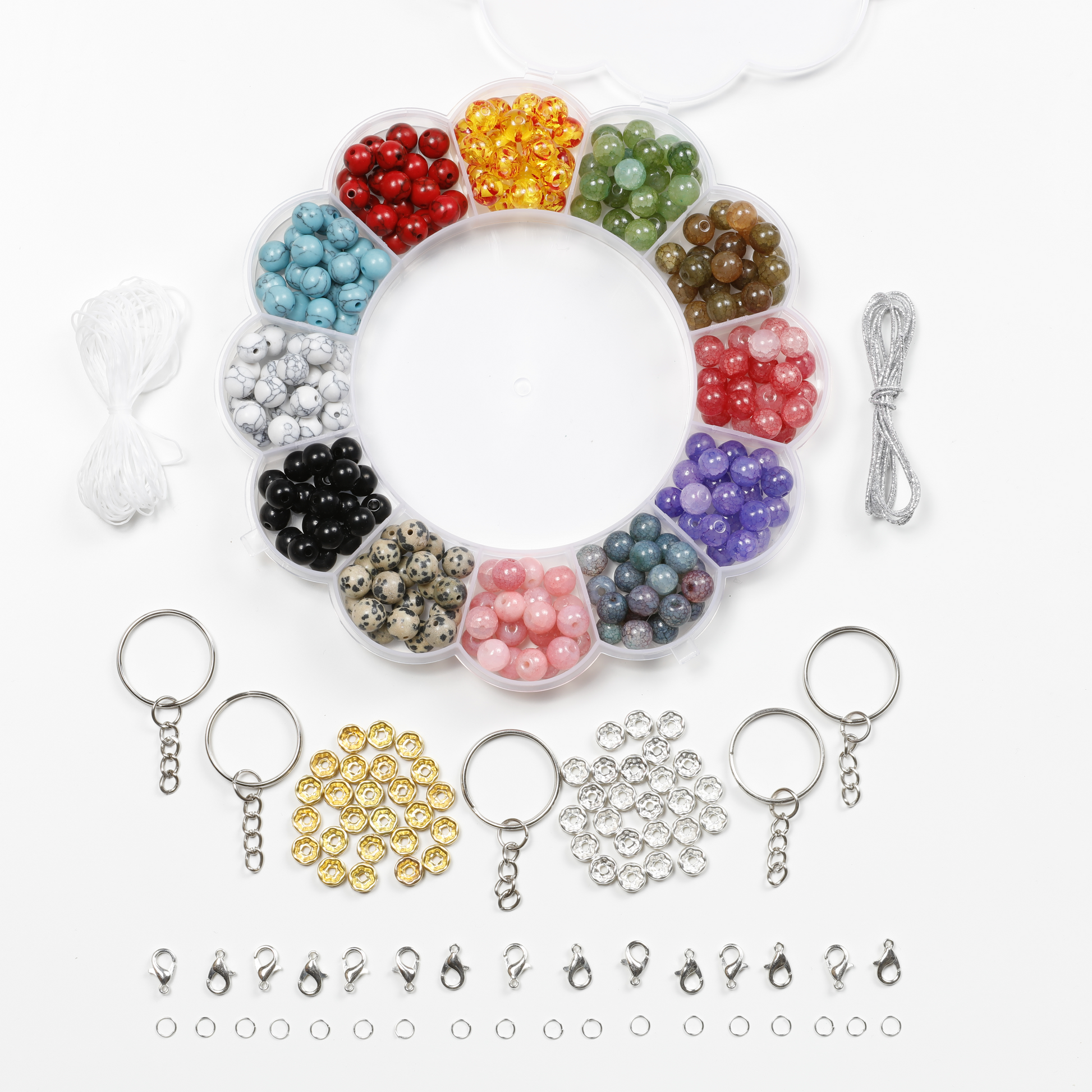 Image of Assorted Natural Stone Beads Close-up | Caption-Assorted Natural Stone Beads Close-up