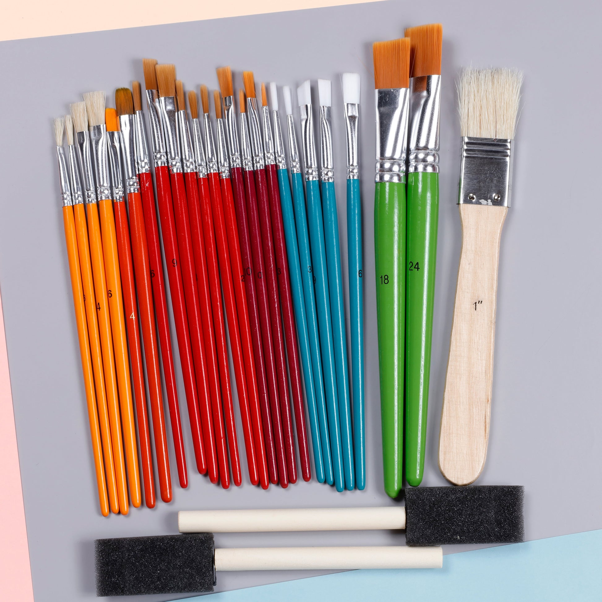 Image of Assorted Paint Brushes in Packaging Close-up