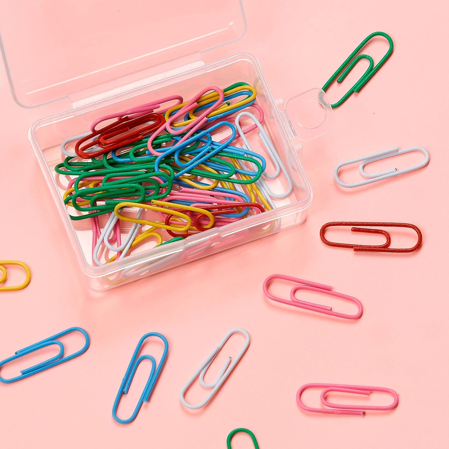 Image of Assorted Paper Clips and Push Pins with Cork Board Tiles | Caption-Assorted Paper Clips and Push Pins with Cork Board Tiles