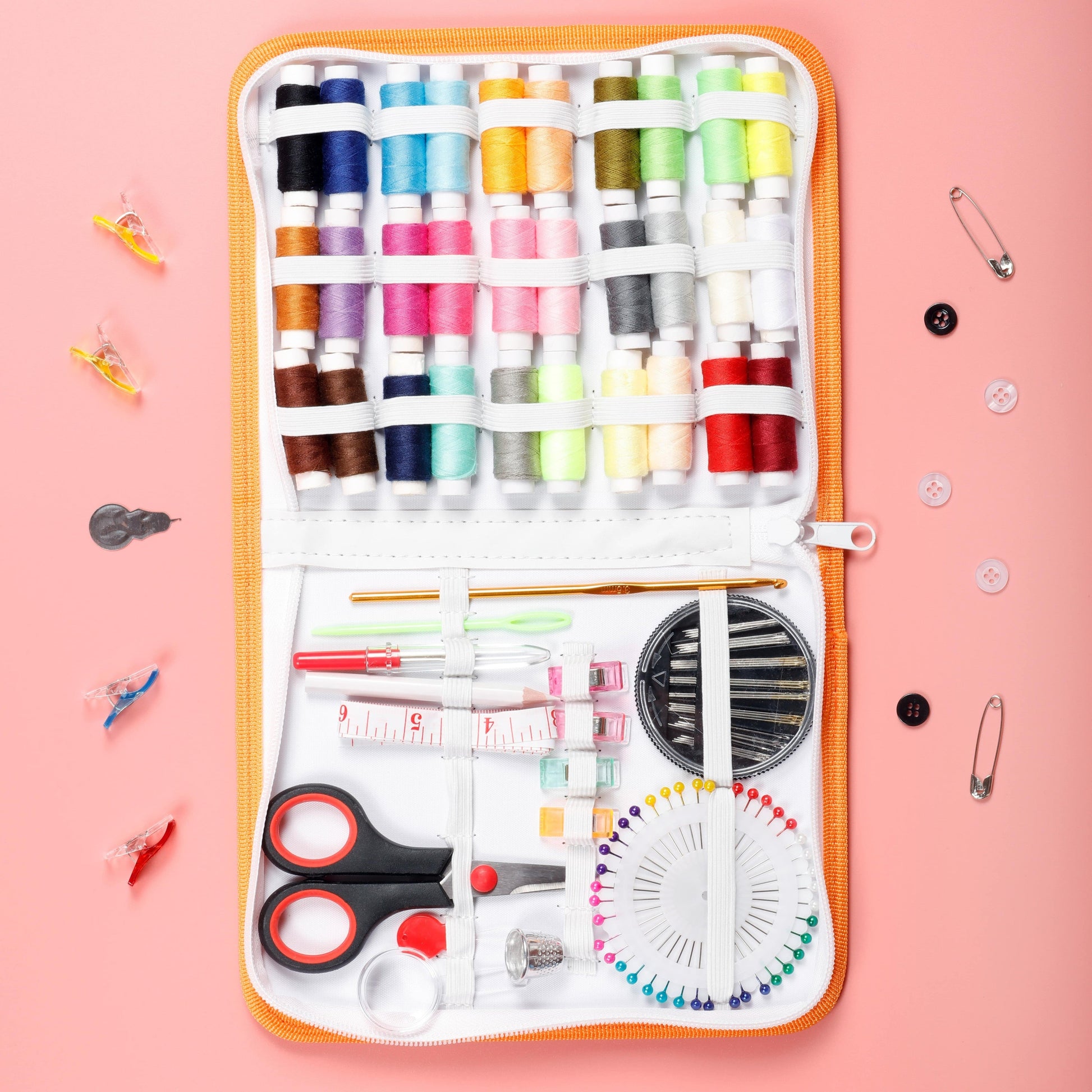 Image of Assorted Sewing Kit Close-up | Caption-Assorted Sewing Kit Close-up