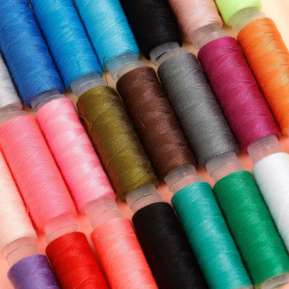 Image of Assorted Sewing Threads Close-up 