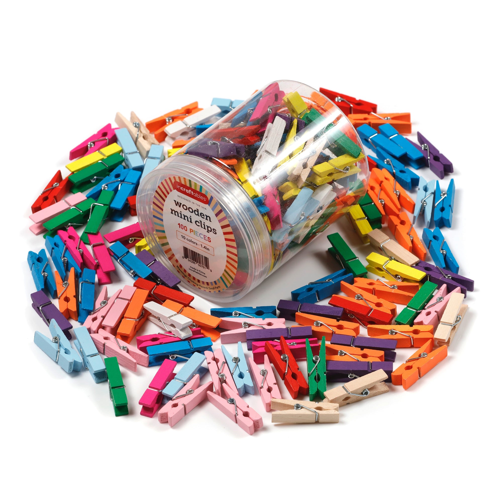 Image of Assorted Wooden Mini Clips Close-up | Caption-Assorted Wooden Mini Clips Close-up