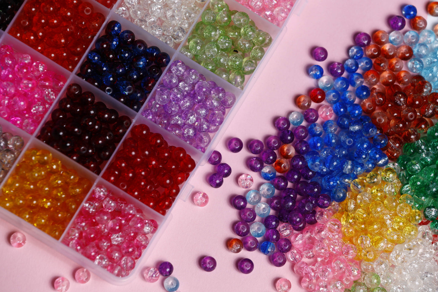 Image of Bracelets with Beads from the Bulk Crackle Glass Beads Set | Caption-Bracelets with Beads from the Bulk Crackle Glass Beads Set