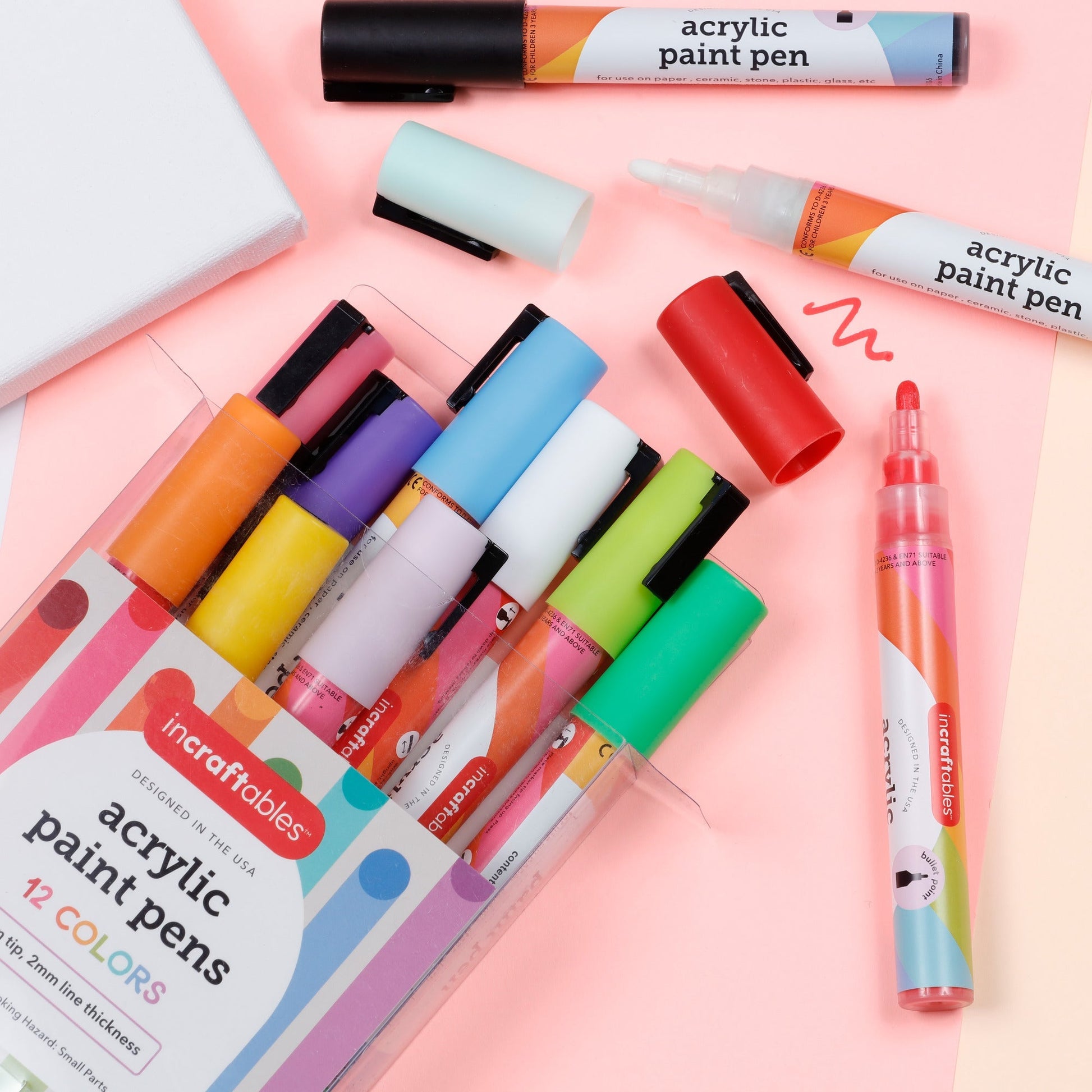 Image of Bulk Acrylic Paint Pens Close-up Display | Caption-Bulk Acrylic Paint Pens Close-up Display