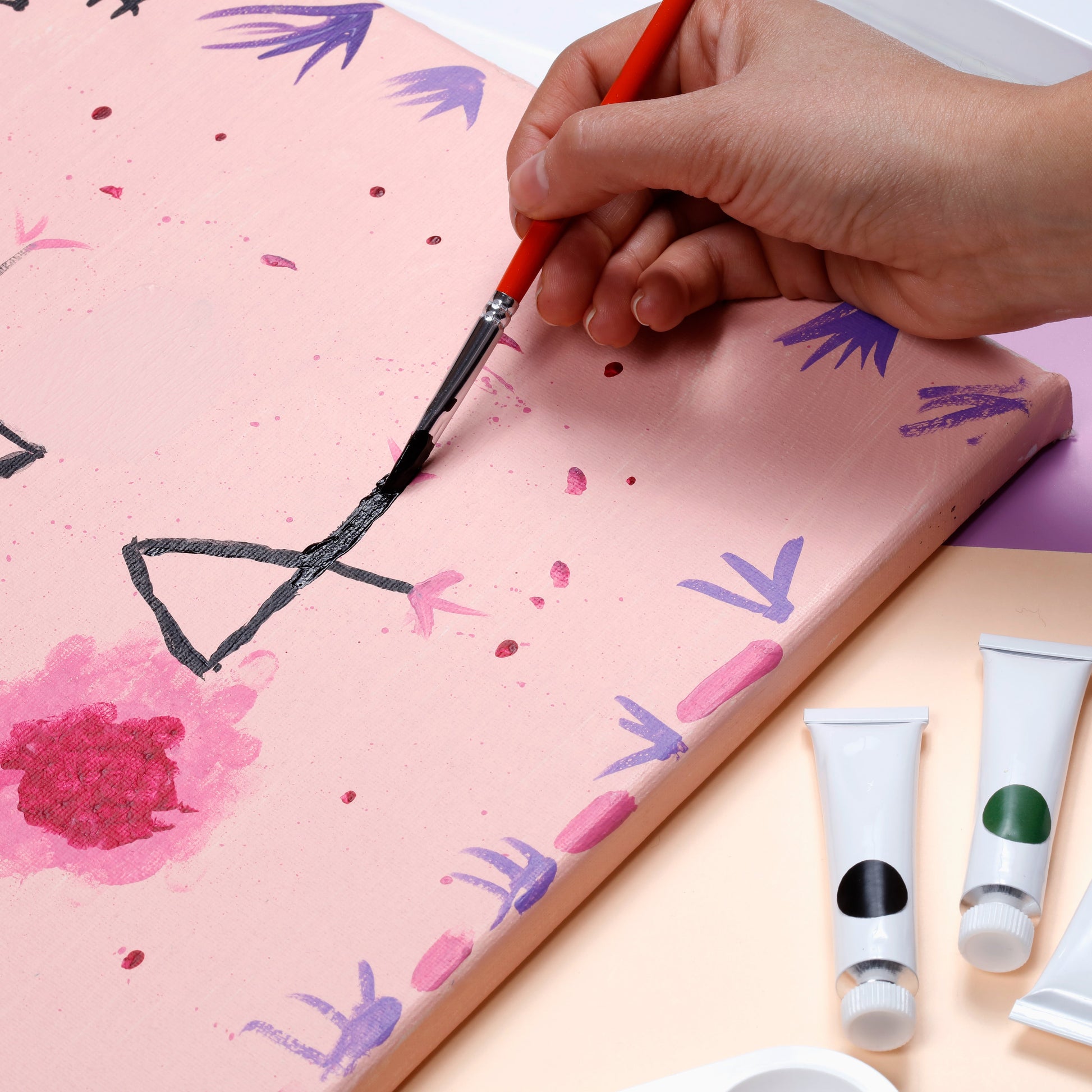 Image of Bulk Canvas & Paint Set Artistic Creation