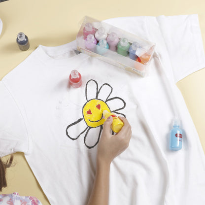Image of Bulk Fabric Paint Set Application on Fabric 