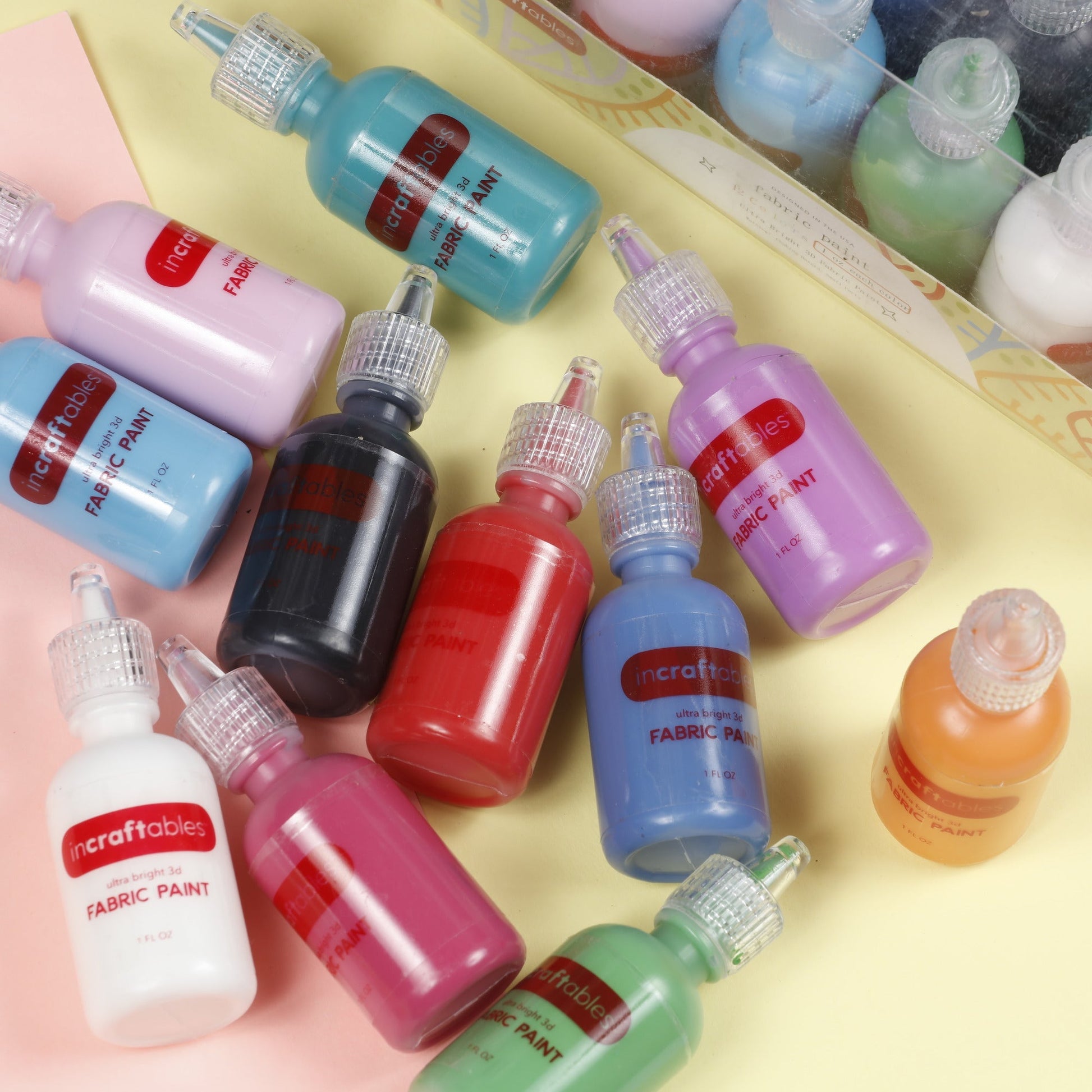 Image of Bulk Fabric Paint Set Close-up Display