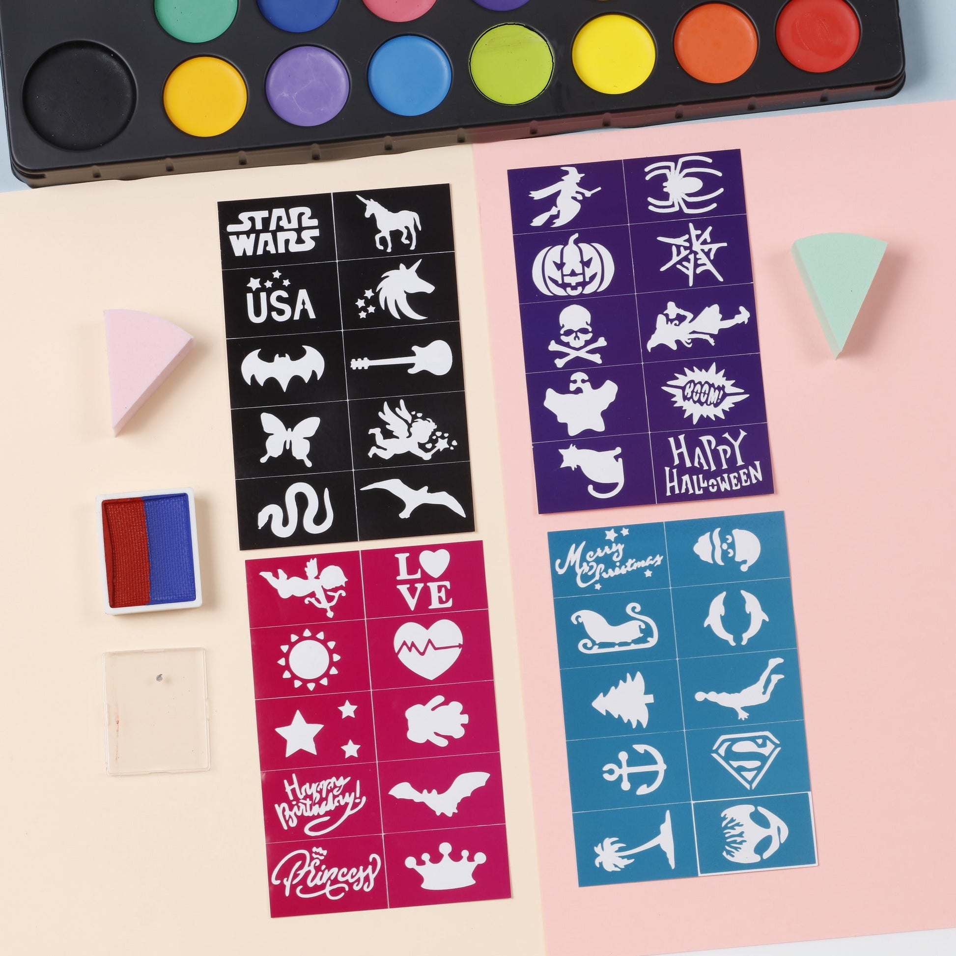 Image of Bulk Face Paint Kit Close-up Display