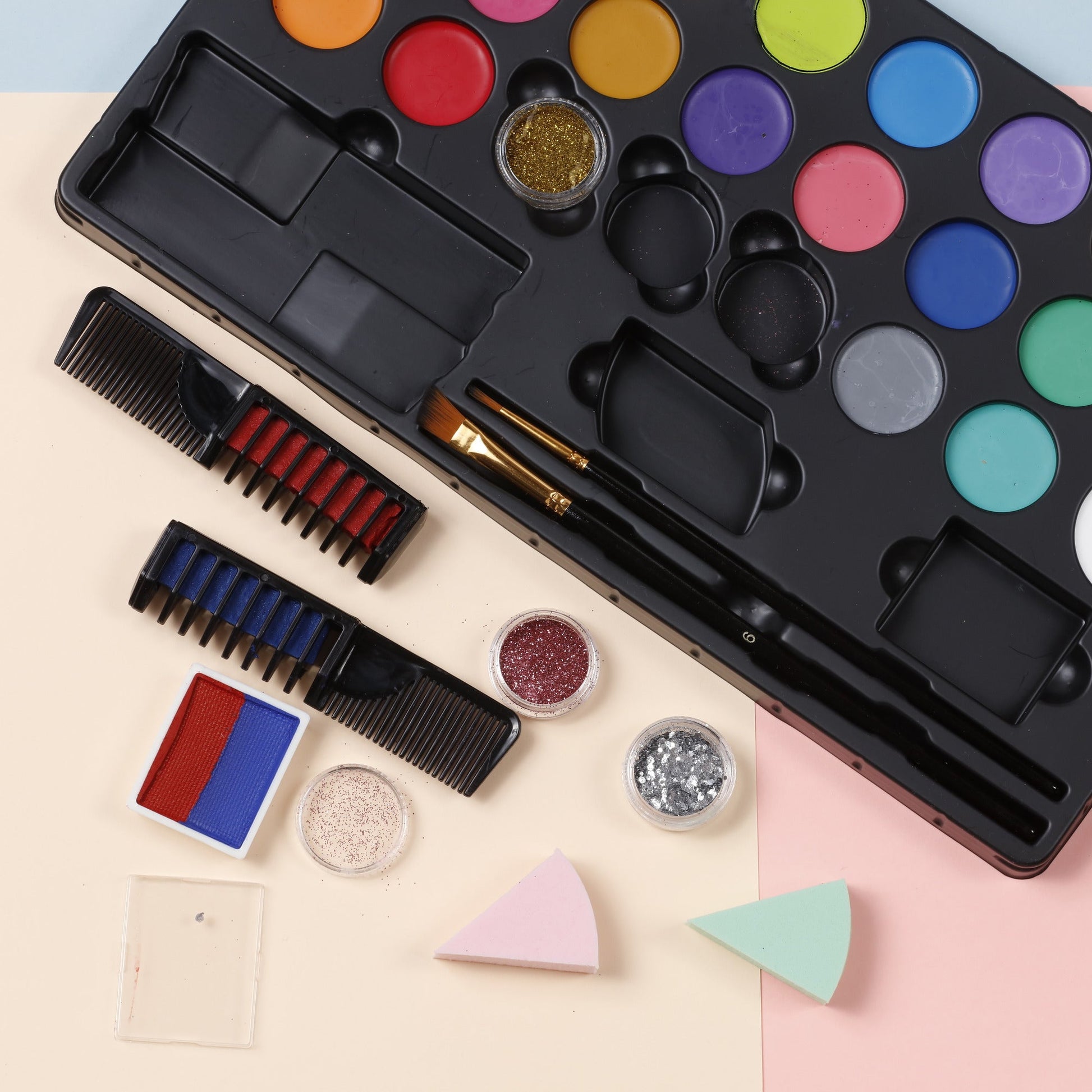 Image of Bulk Face Paint Kit Color Palette Display | Caption-Bulk Face Paint Kit Color Palette Display