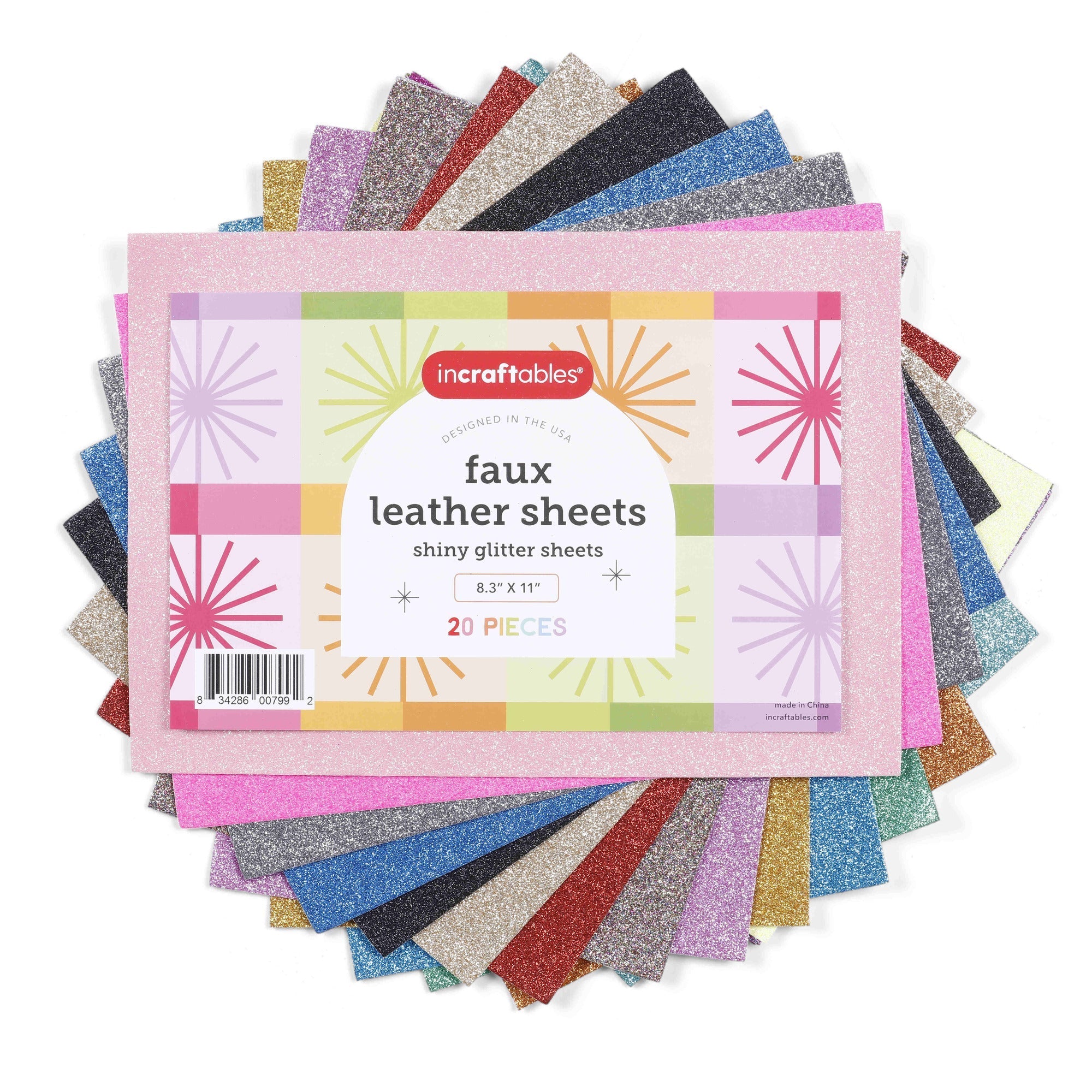 Bulk Faux Leather Sheets | 20pcs, 8.3 inch x 11 inch | Incraftables